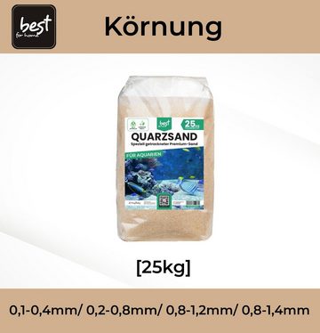 Best for Home Aquariensand 25 kg Quarzsand für Aquarien, Quarz-Aquariumsand, sowohl für Süß- als auch Salzwasser geeignet.