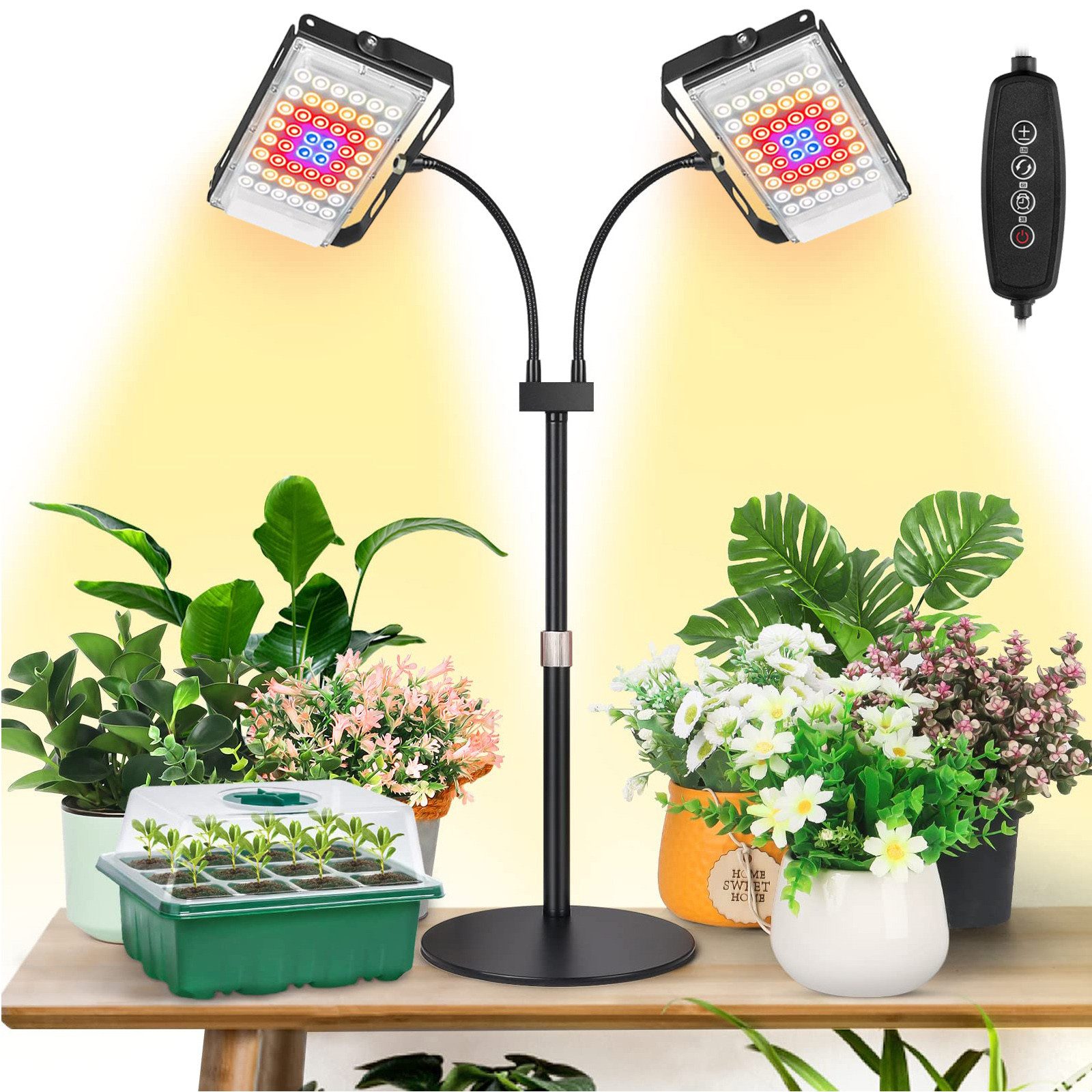 LMaxhome Pflanzenlampe LED Vollspektrum Dimmbar Pflanzenlicht mit Ständer f günstig online kaufen