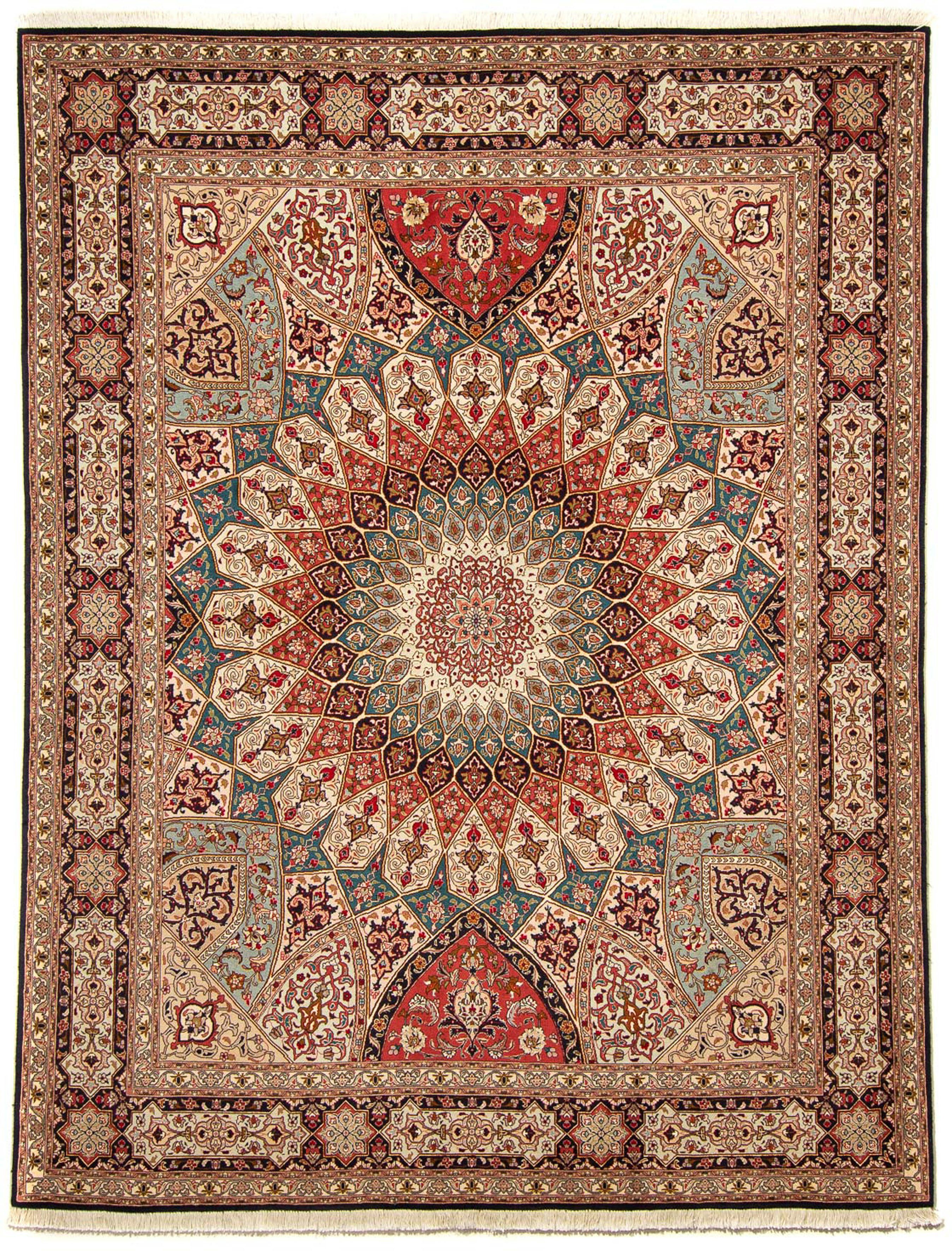 Orientteppich Perser - Täbriz - - 254 morgenland, Royal Höhe: 7 Zertifikat Handgeknüpft, x Einzelstück cm rechteckig, mit 204 mm, mehrfarbig, - Wohnzimmer