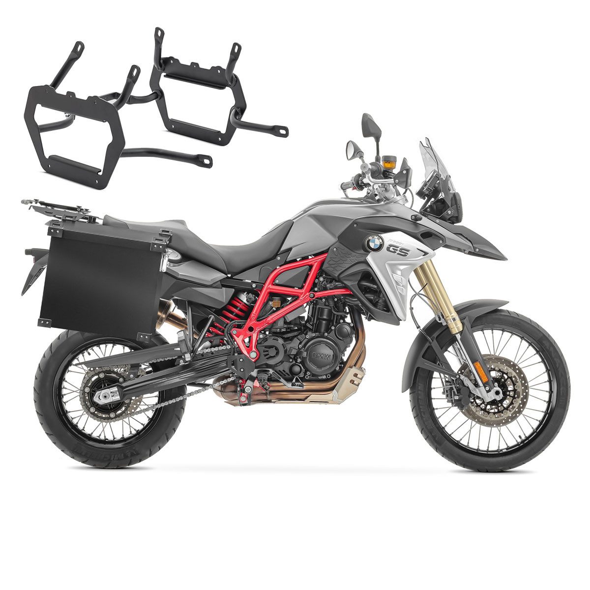 Bagtecs Kofferset Set Alukoffer + Kofferträger passend für BMW F 800 GS 08-18 Aluminium