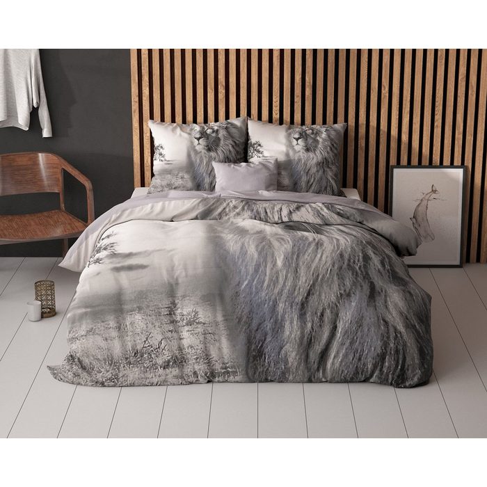 Bettwäsche King of Nature 100% Baumwolle Bettbezug +Kissenbezüge Sitheim-Europe Baumwolle 2 teilig Weich geschmeidig und wärmeregulierend