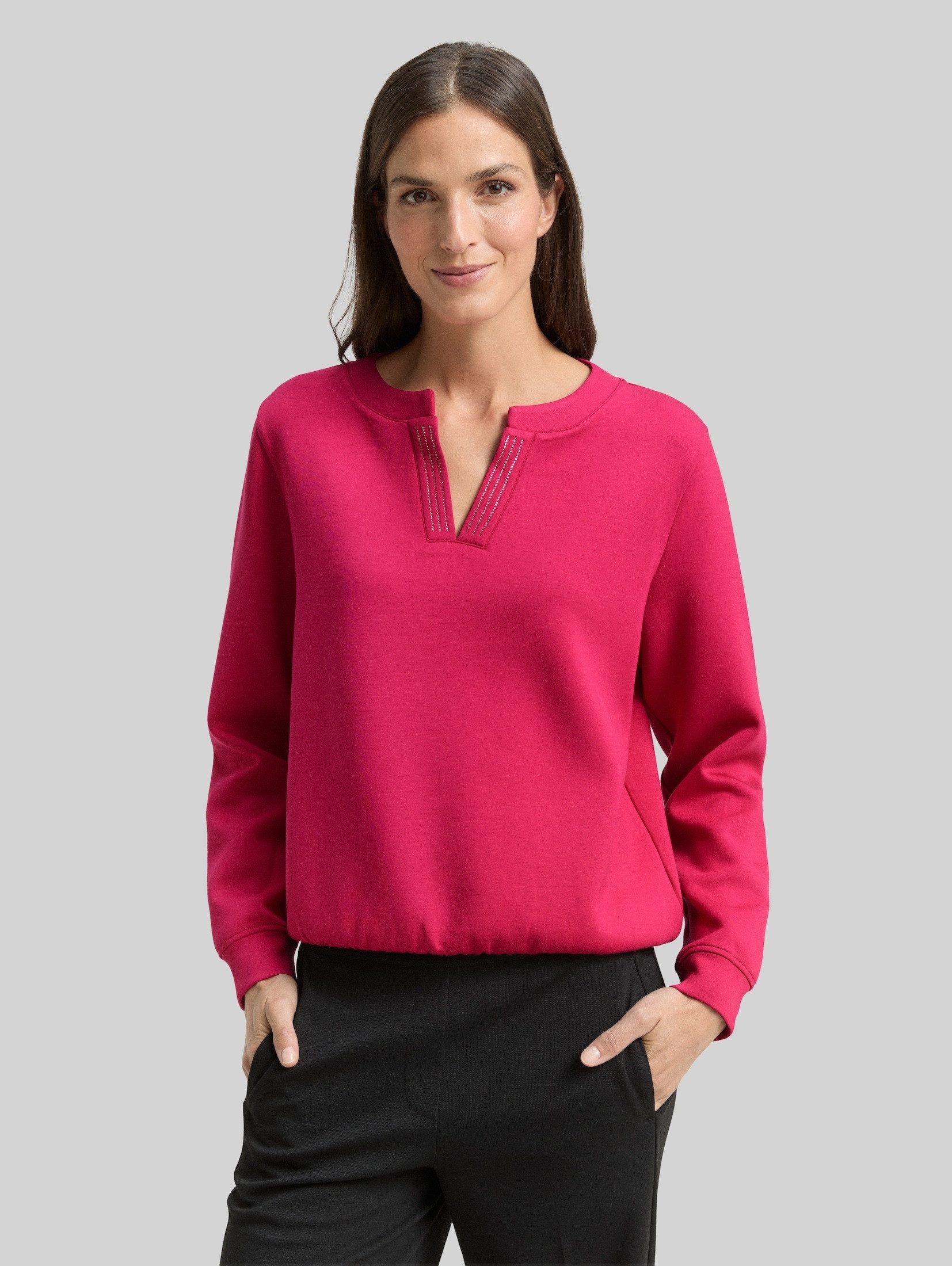 TOM TAILOR Sweatshirt Strick & Sweatshirts Scuba Sweatshirt mit Strasssteinen