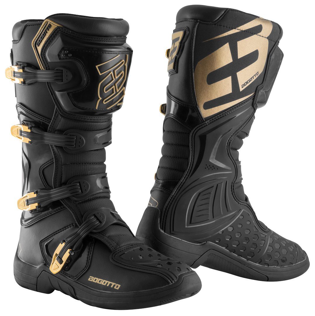 Bogotto MX-5 Motocross Stiefel Motorradstiefel Black/Gold