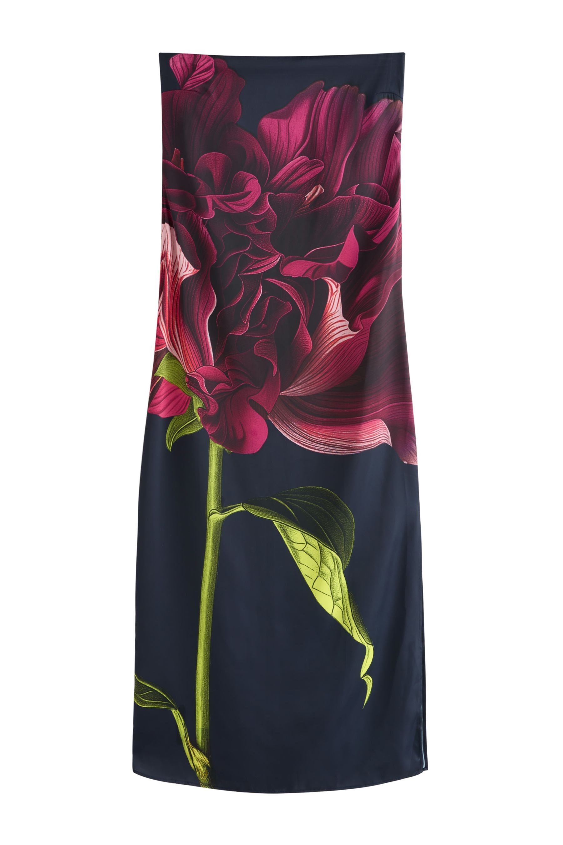 Next Satinkleid Festliches, gestuftes Bandeau-Maxikleid aus Satin (1-tlg)