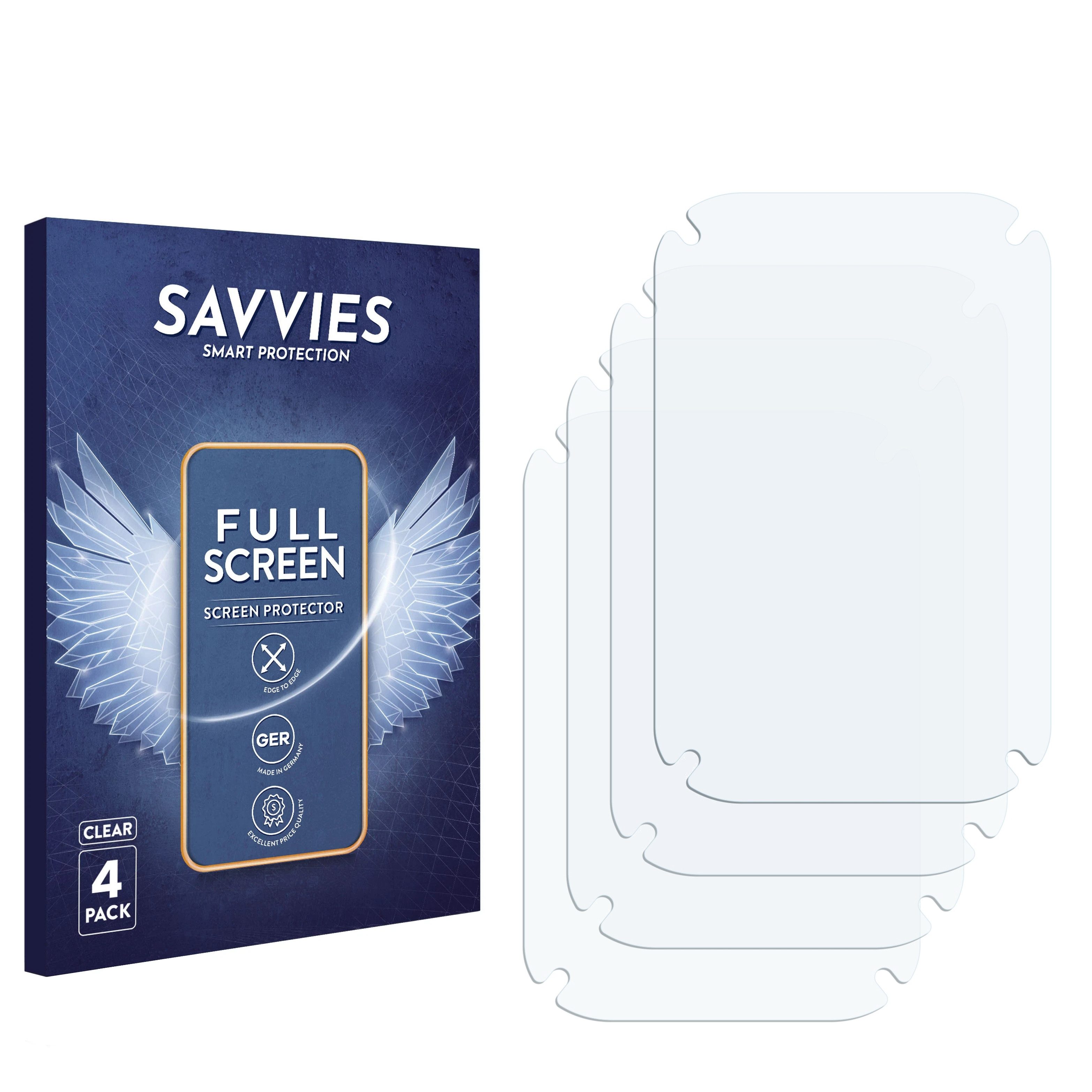 Savvies Displayschutzfolie Fullscreen Schutzfolie für Samsung Galaxy Fit3, 4 Stück, Displayschutz Folie Fullcover Klar Transparent