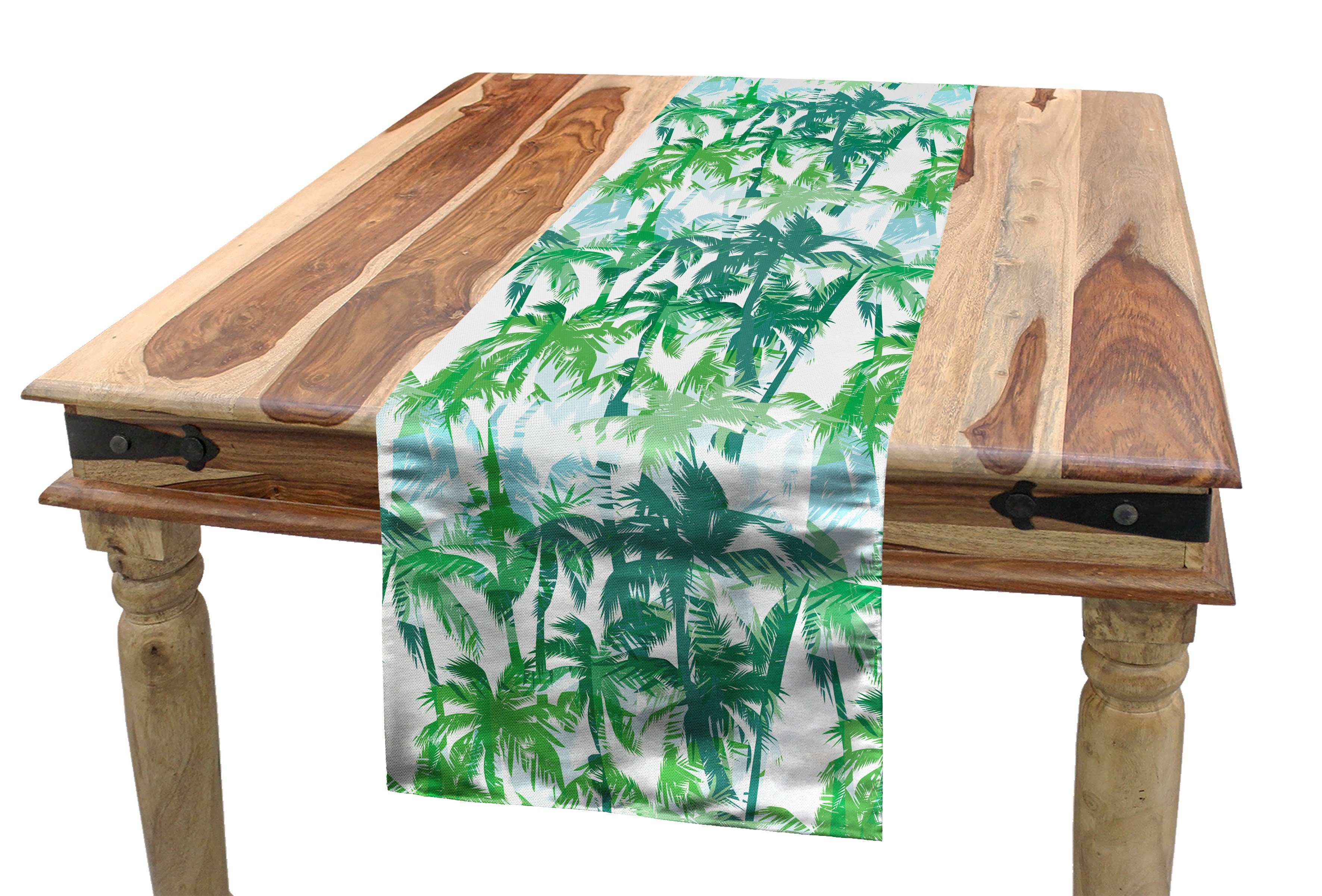 Abakuhaus Tischläufer Esszimmer Küche Rechteckiger Dekorativer Tischläufer, Palmblatt Exotische Fantasie Jungle