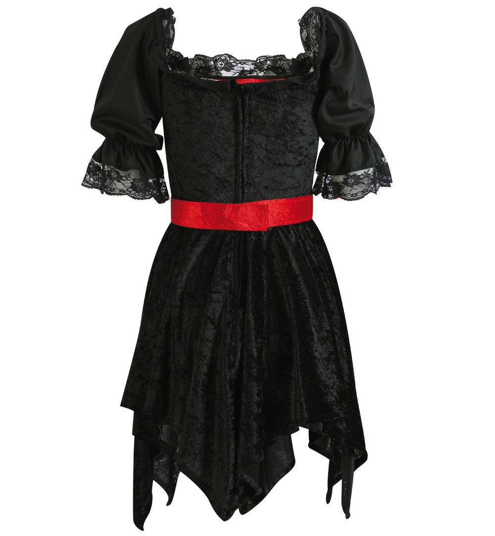 Fries Piraten-Kostüm Damen Kostüm Kleid Piratin Flamenco Tänzerin Vampir mit Gürtel, Hohe Qualität