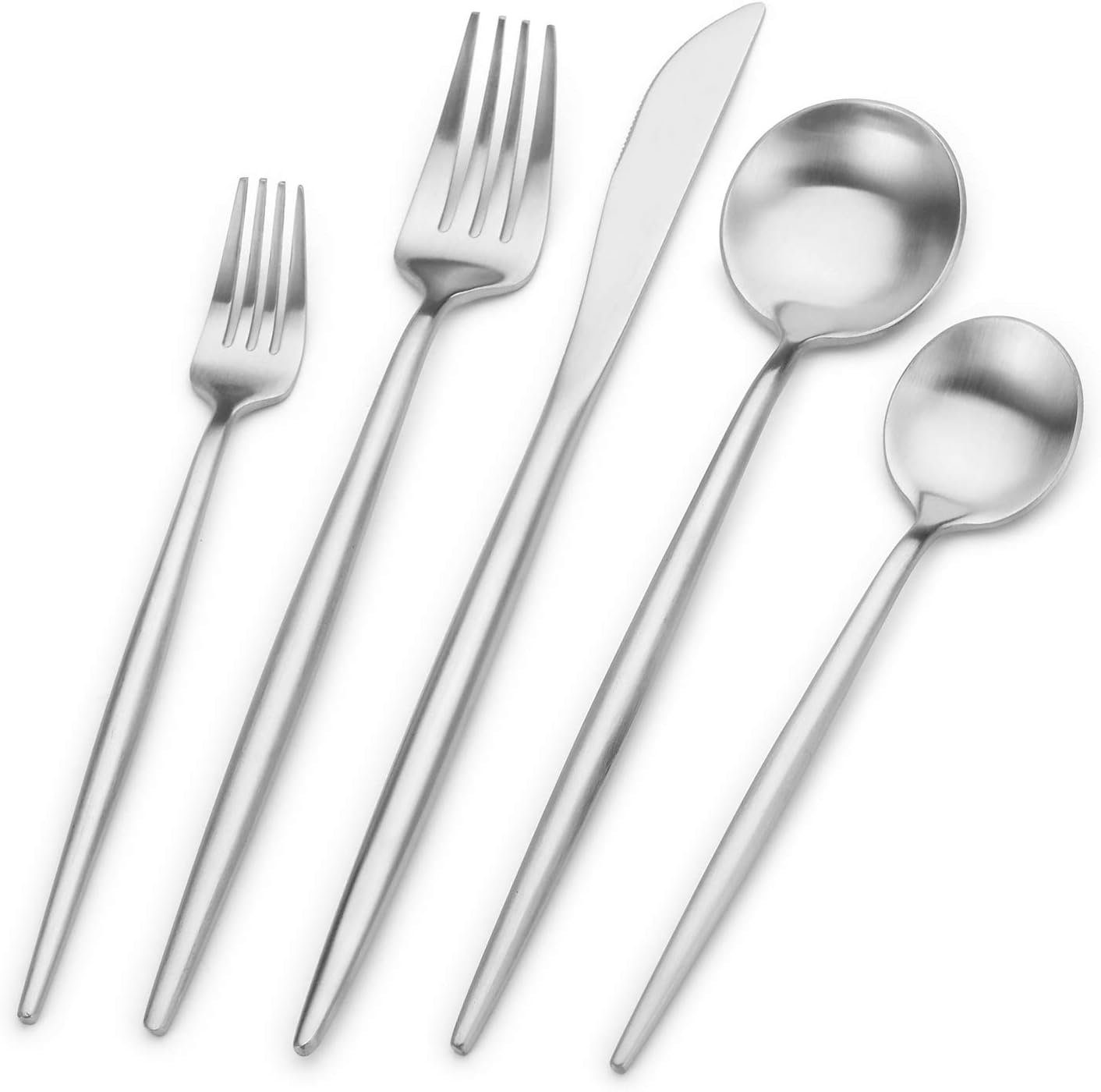 Silber Essbesteck 12Personen 60teilig (60-tlg) für safety Kochbesteck-Set Set Edelstahlbesteck Esszimmer Home