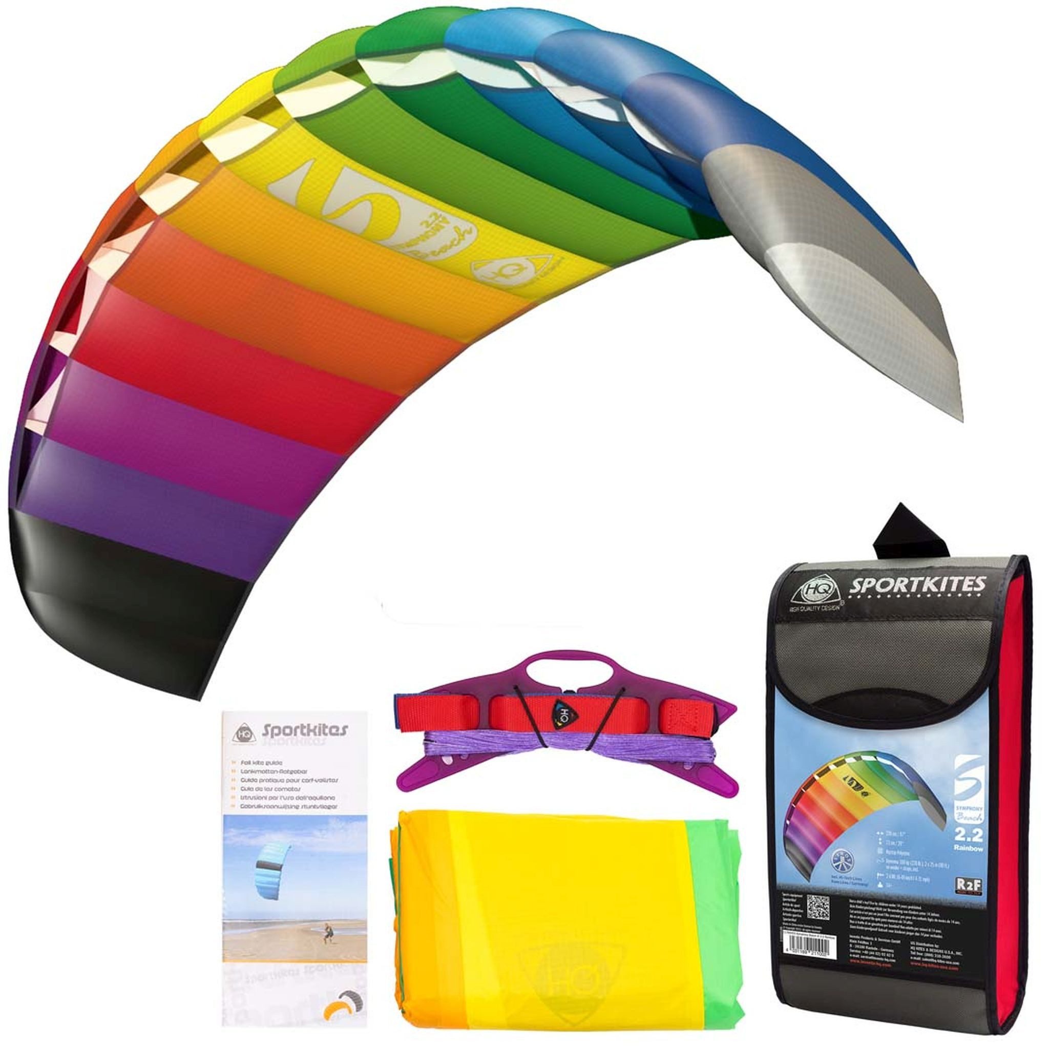 HQ Flug-Drache HQ Lenkdrachen Symphony Beach III 2.2 Rainbow R2F