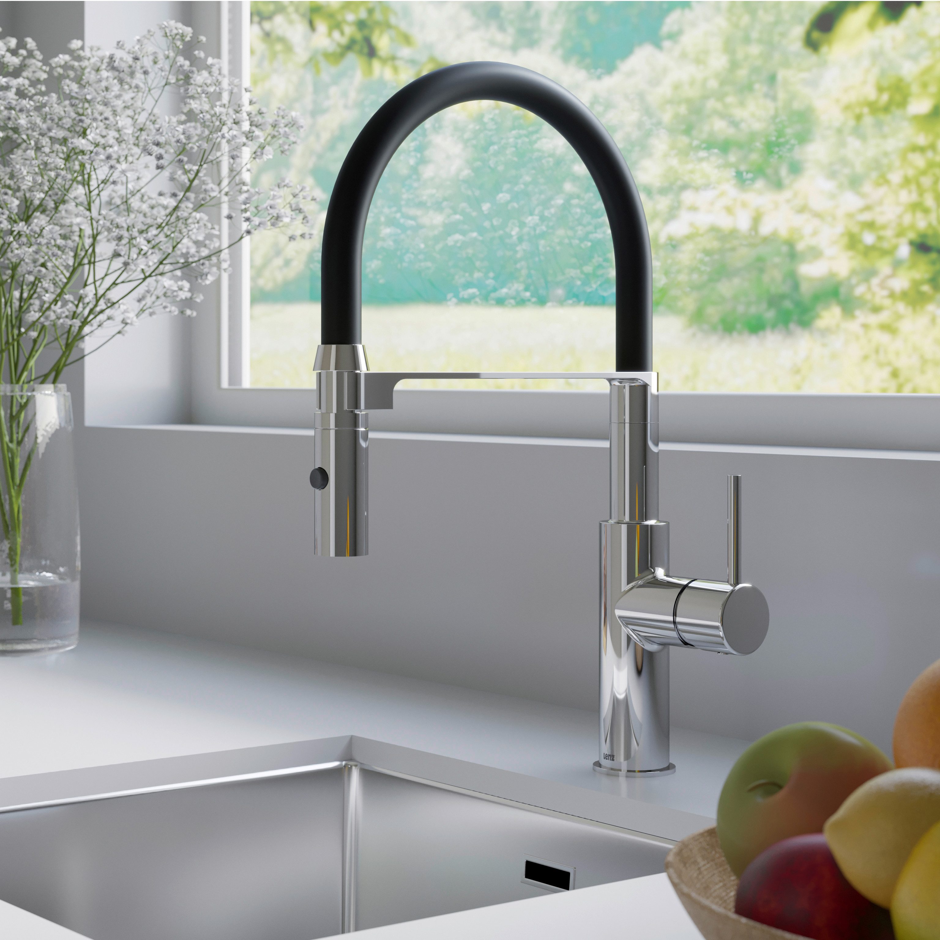 Lenz Küchenarmatur NALU Flexible Pendelbrause mit 2 Strahlarten