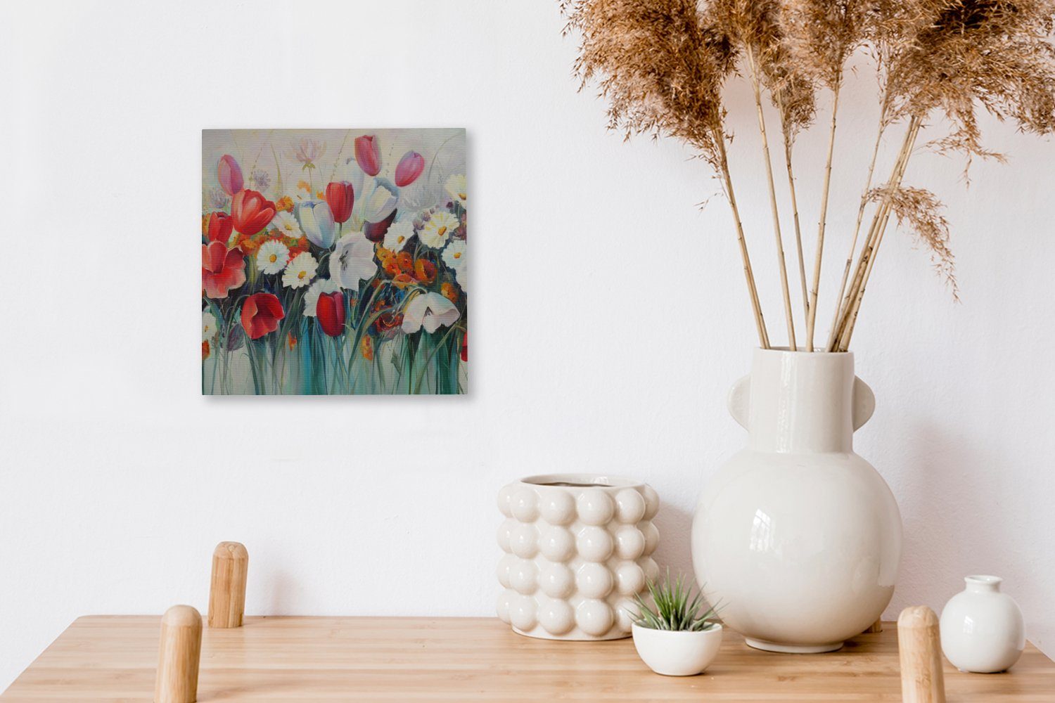 OneMillionCanvasses® Gemälde Bilder Leinwand für St), - - Ölgemälde Malerei (1 Blumen, Schlafzimmer Wohnzimmer