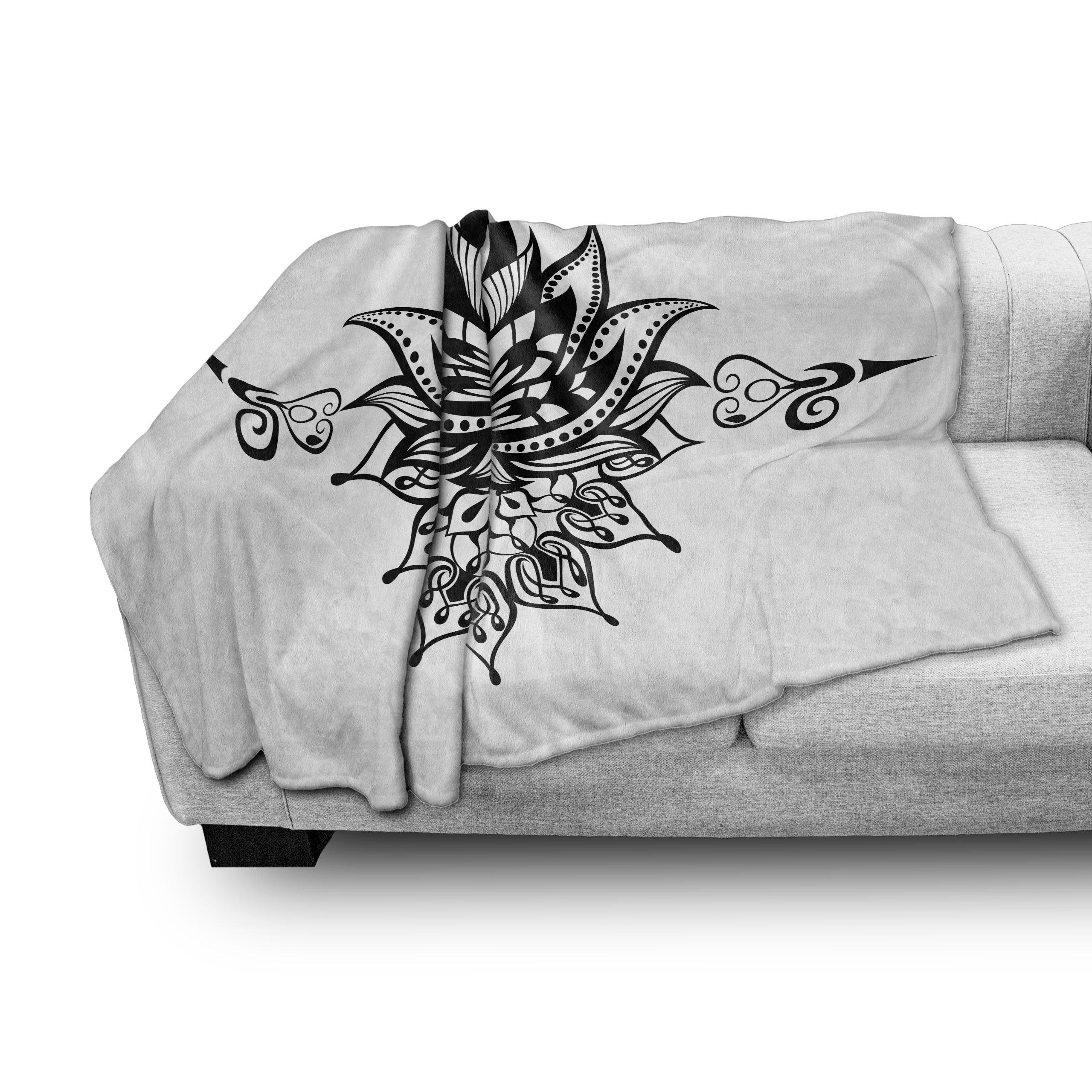 Lotus Plüsch für Tattoo-Kunst-Gekritzel den Blume Gemütlicher Außenbereich, und Wohndecke Innen- Abakuhaus,