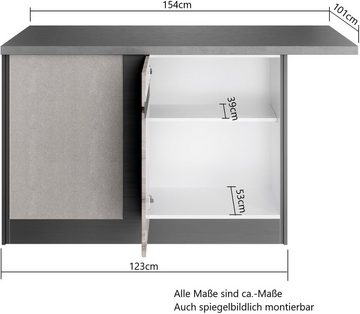 Kochstation Küche KS-Riesa, Stellbreite 340x150 cm, wahlweise mit oder ohne E-Geräte