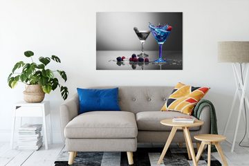 Pixxprint Leinwandbild Blauer leckerer Cocktail, Blauer leckerer Cocktail (1 St), Leinwandbild fertig bespannt, inkl. Zackenaufhänger