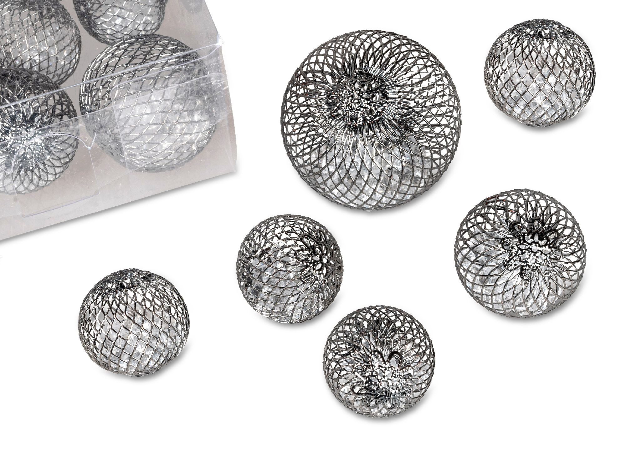 Dekokugel Silber, Durchmesser 6 cm
