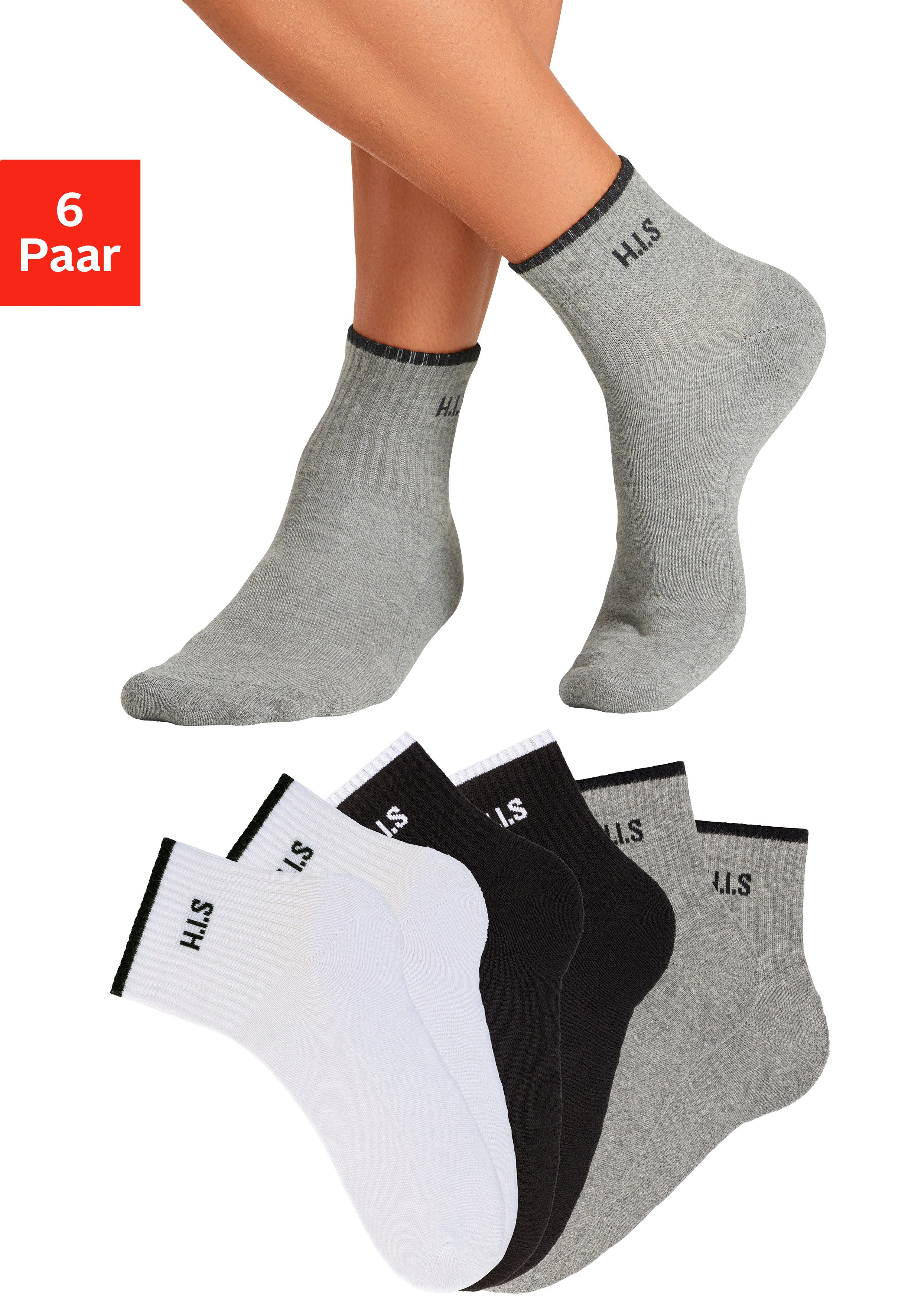 H.I.S Sportsocken (Packung, 6-Paar) Kurzsocken mit günstig online kaufen