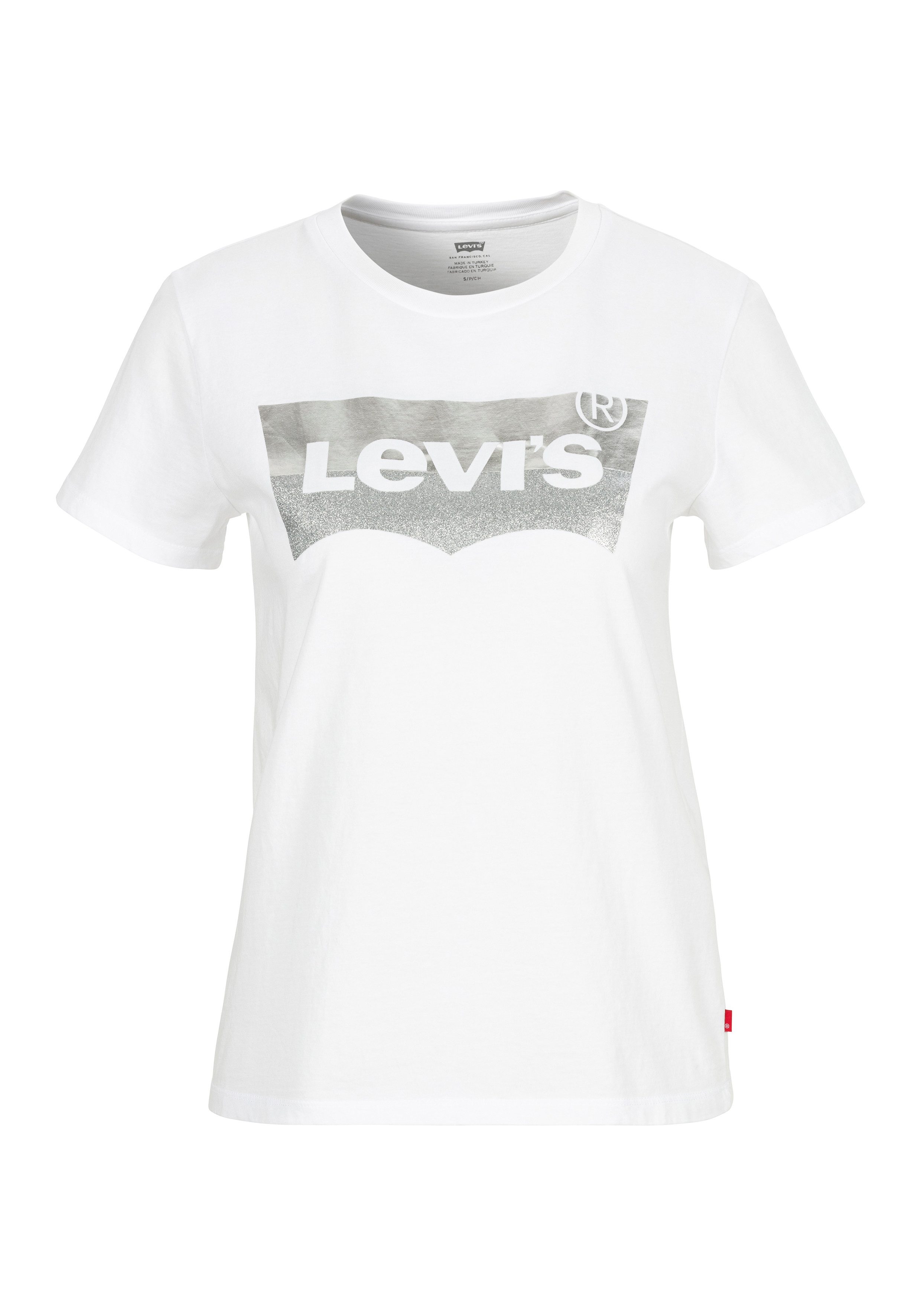 Levi's® Rundhalsshirt THE PERFECT TEE mit Logo im Metallic-Holo Print günstig online kaufen