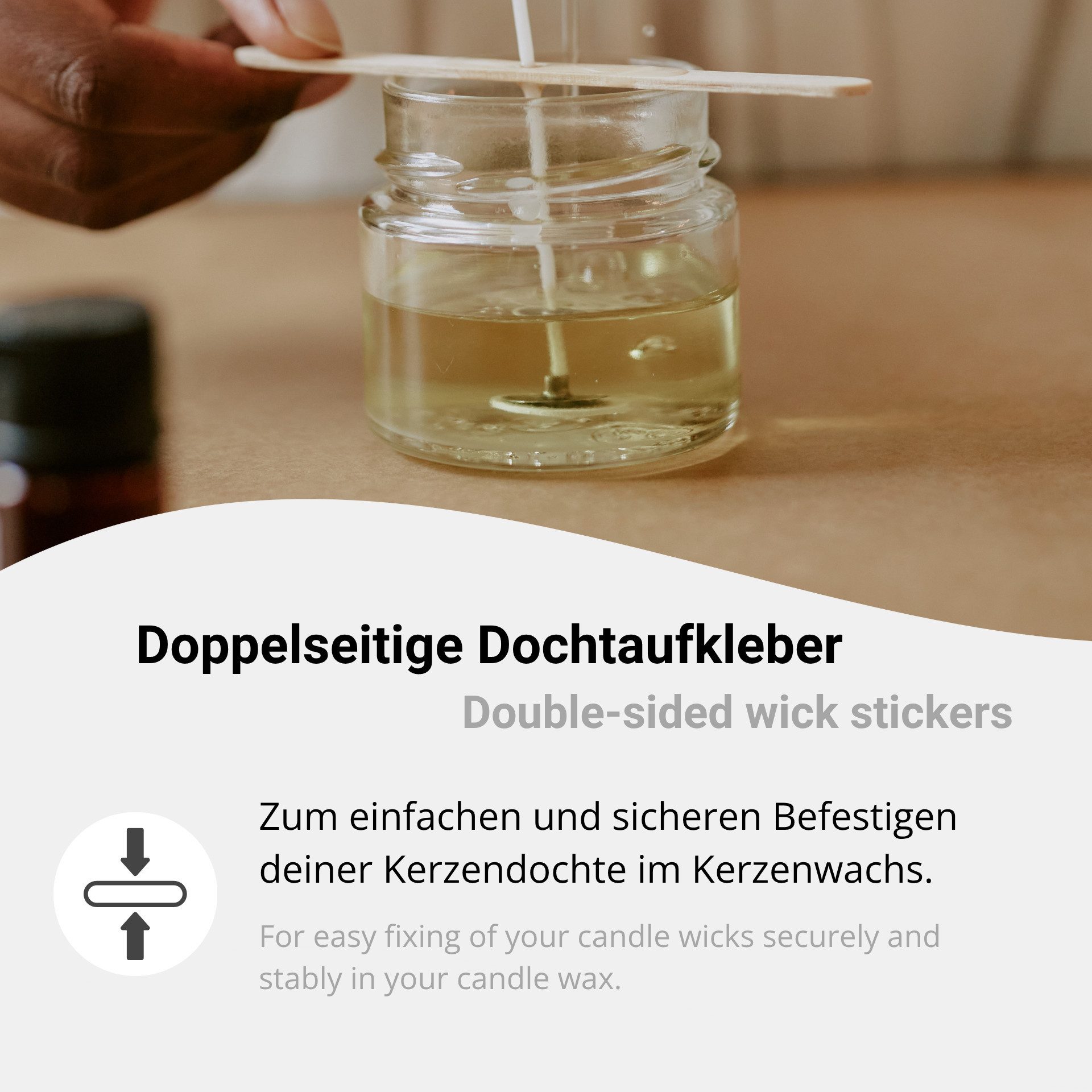 DistrEbution Spitzkerze 20 Klebepunkte für Kerzendochte – Doppelseitige Dochtaufkleber 12 mm, Universell einsetzbar
