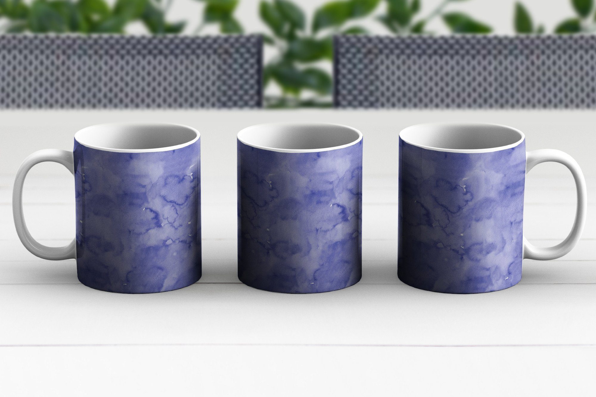 Marmor, MuchoWow Lila Keramik, Teetasse, - Aquarell - Muster Geschenk Teetasse, Kaffeetassen, Becher, Tasse -