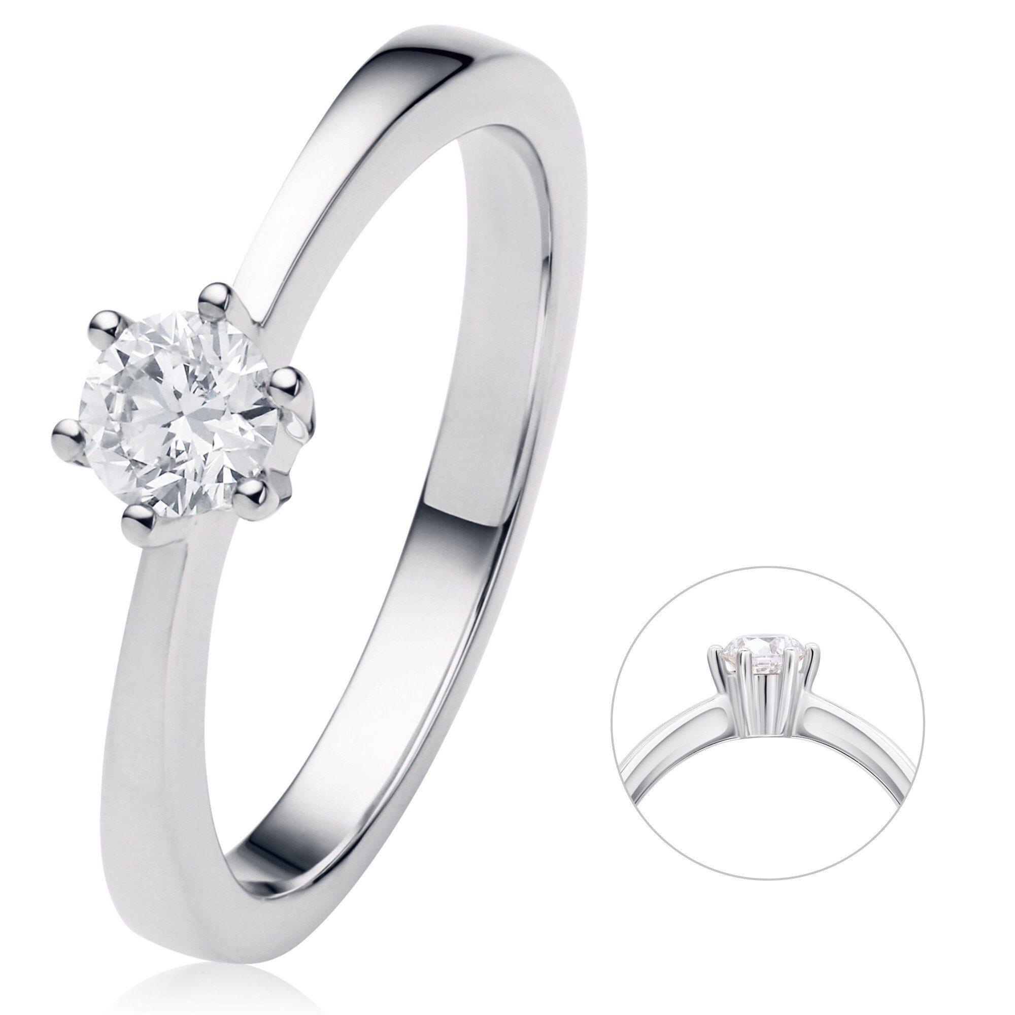 ONE ELEMENT Diamant Ring Brillant aus 585 0.25 Diamantring Gold Schmuck Weißgold, Damen ct