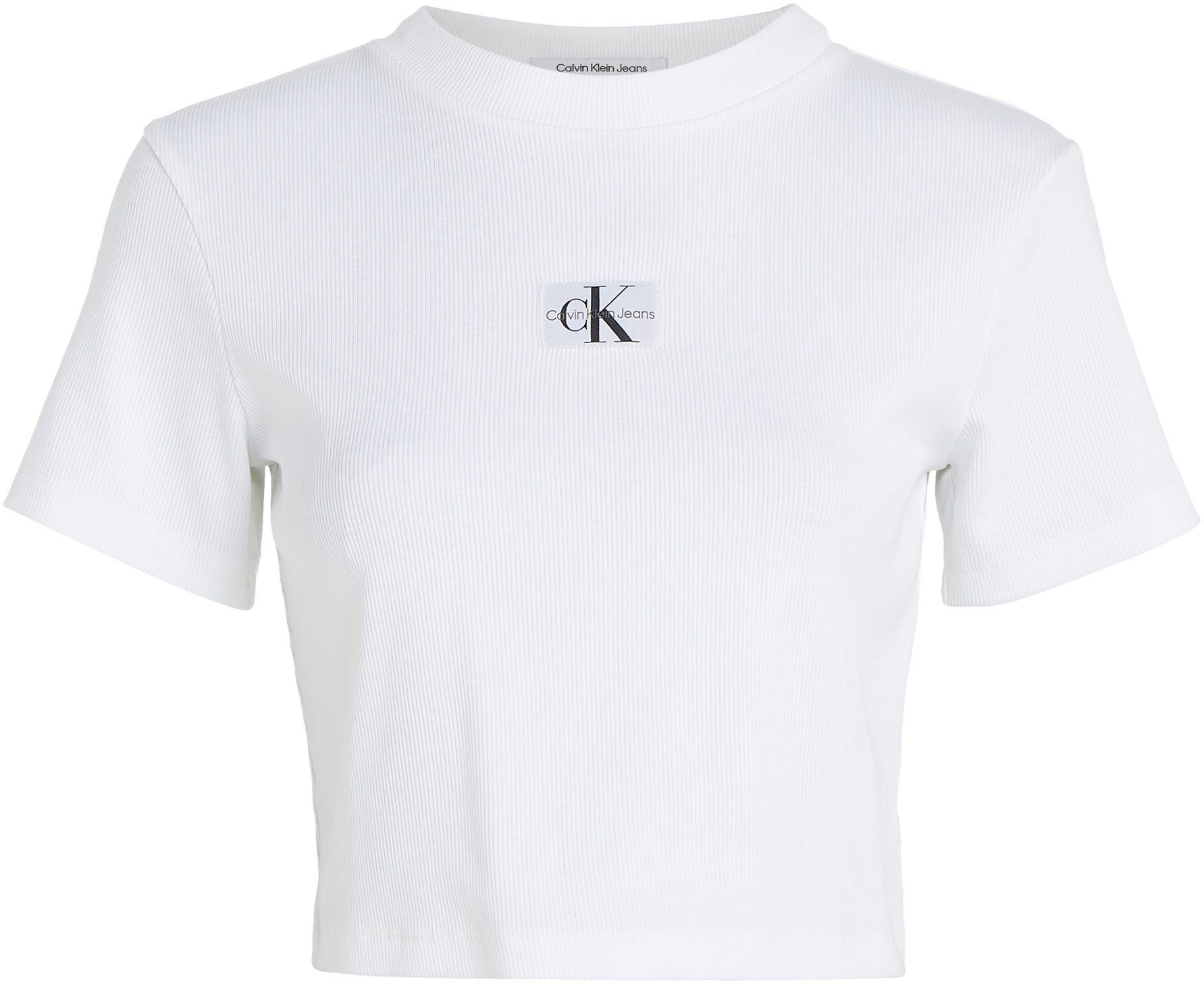 Calvin Klein Jeans T-Shirt SHORT BADGE White Bright SLEEVE TEE RIB