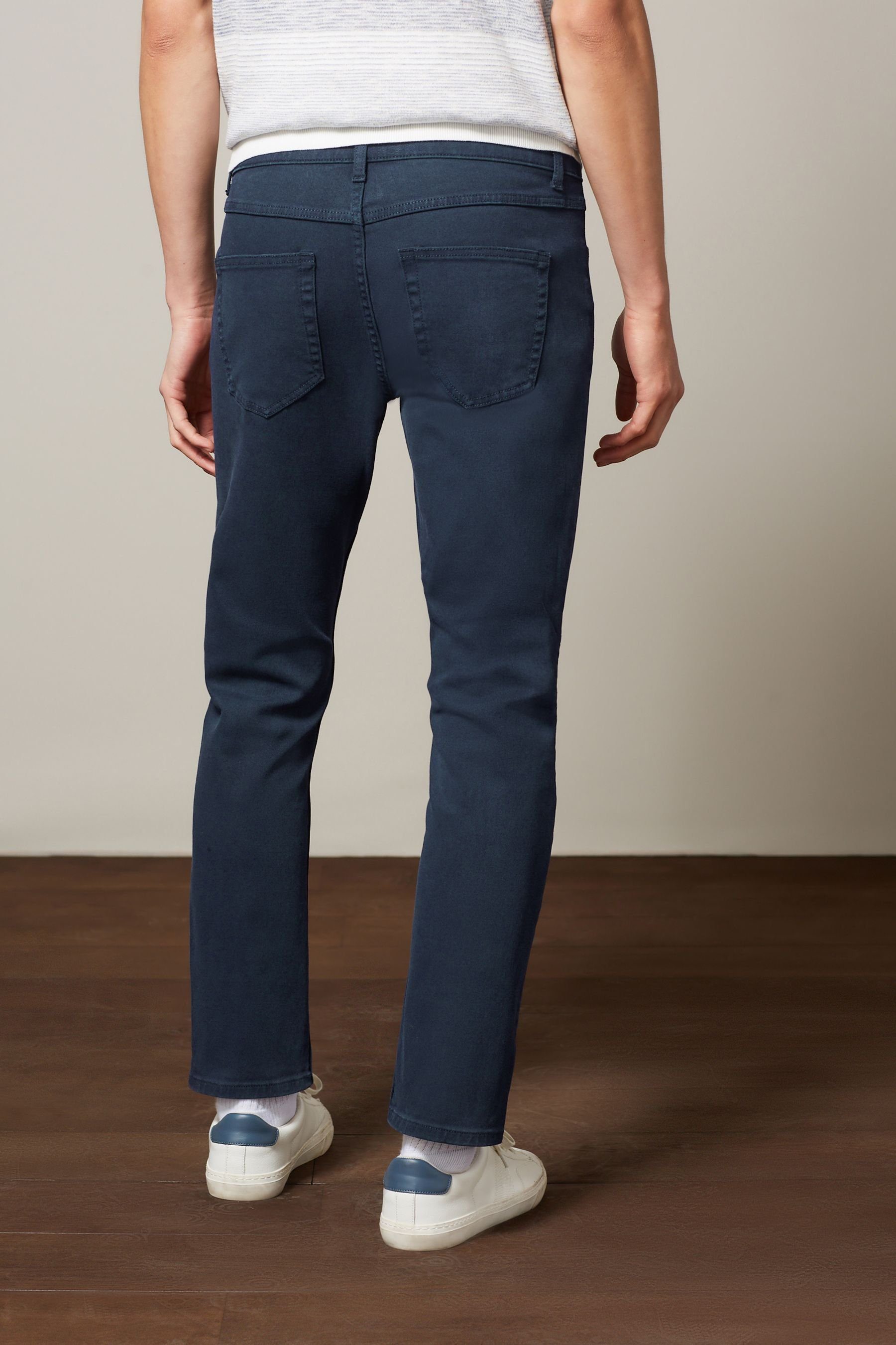 Slim Navy Next Gefärbte (1-tlg) Stretch-Jeans Slim-fit-Jeans Fit