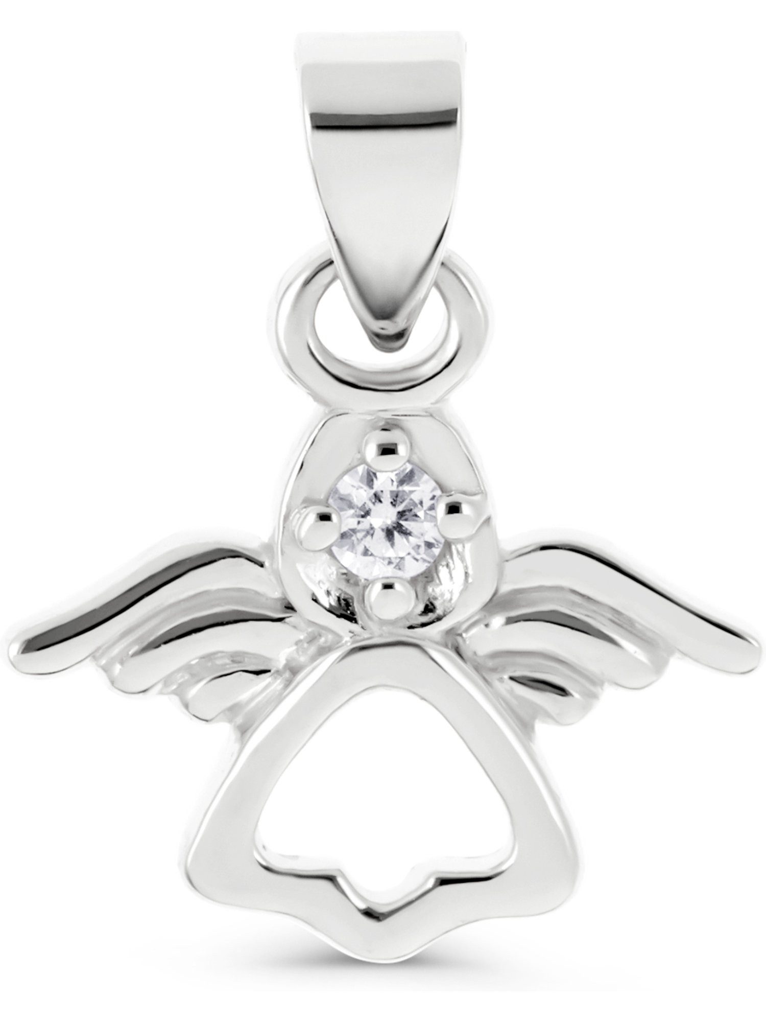 Kettenanhänger FAVS Damen-Anhänger 925er Silber 1 Zirkonia Engel