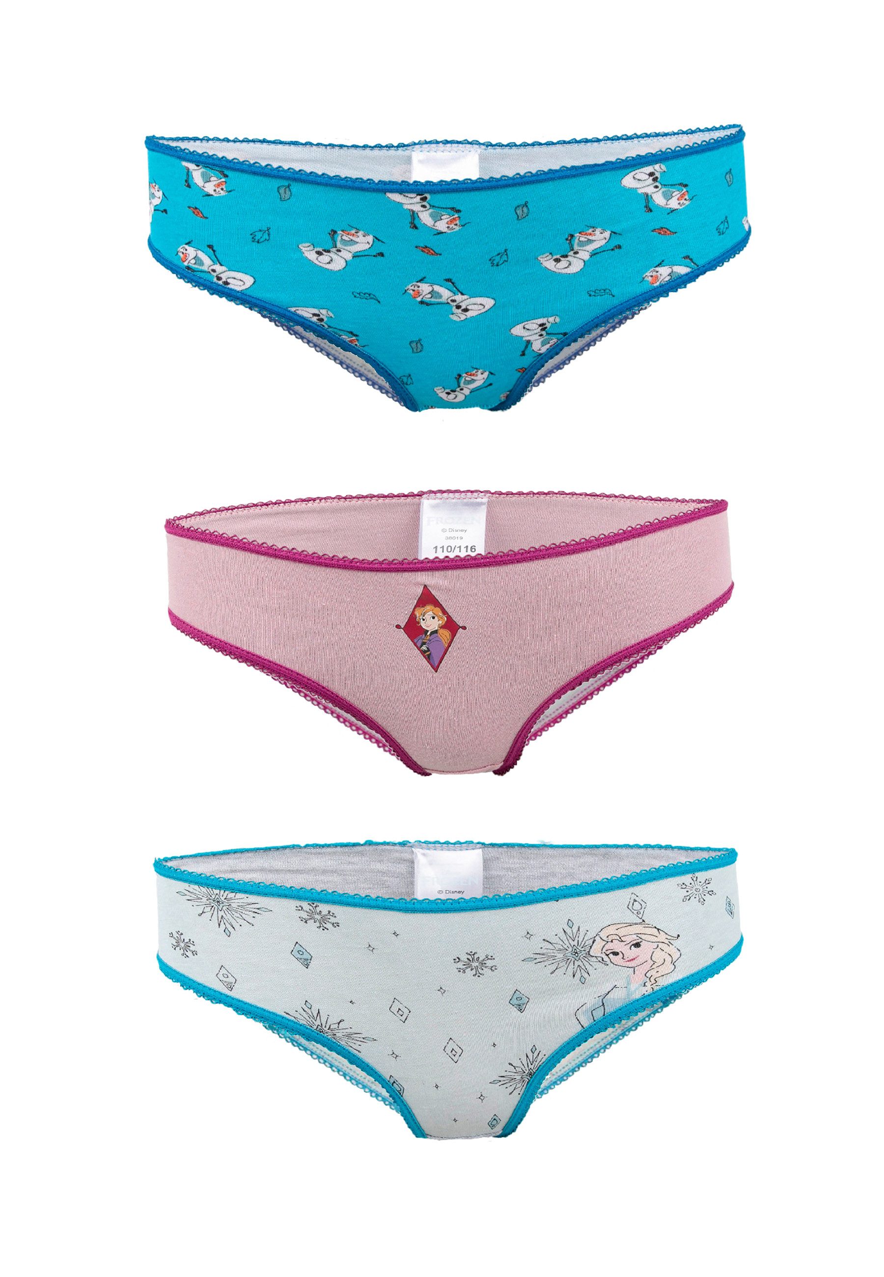 Disney Frozen Slip Eiskönigin Anna & Elsa Kinder Mädchen Unterhosen Schlüpfer (3-St)