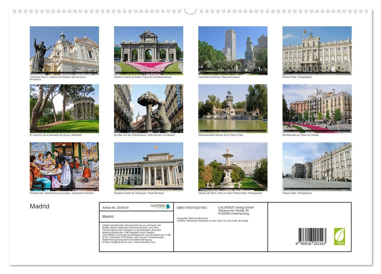 Thumbnail - CALVENDO Wandkalender Madrid (Wandkalender 2026 DIN A2 quer), CALVENDO Monatskalender