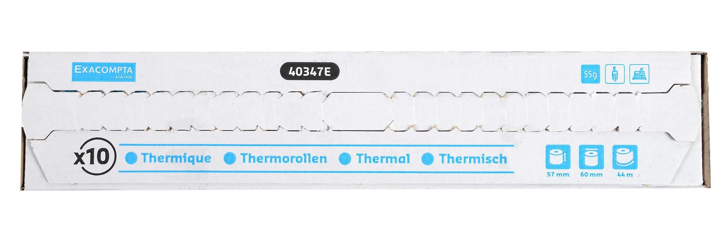 EXACOMPTA Endlospapier 60x Thermorolle 1-lagig 55g/m2 57x44mx12 - Weiß - 40347E, Rollen Thermisches Papier