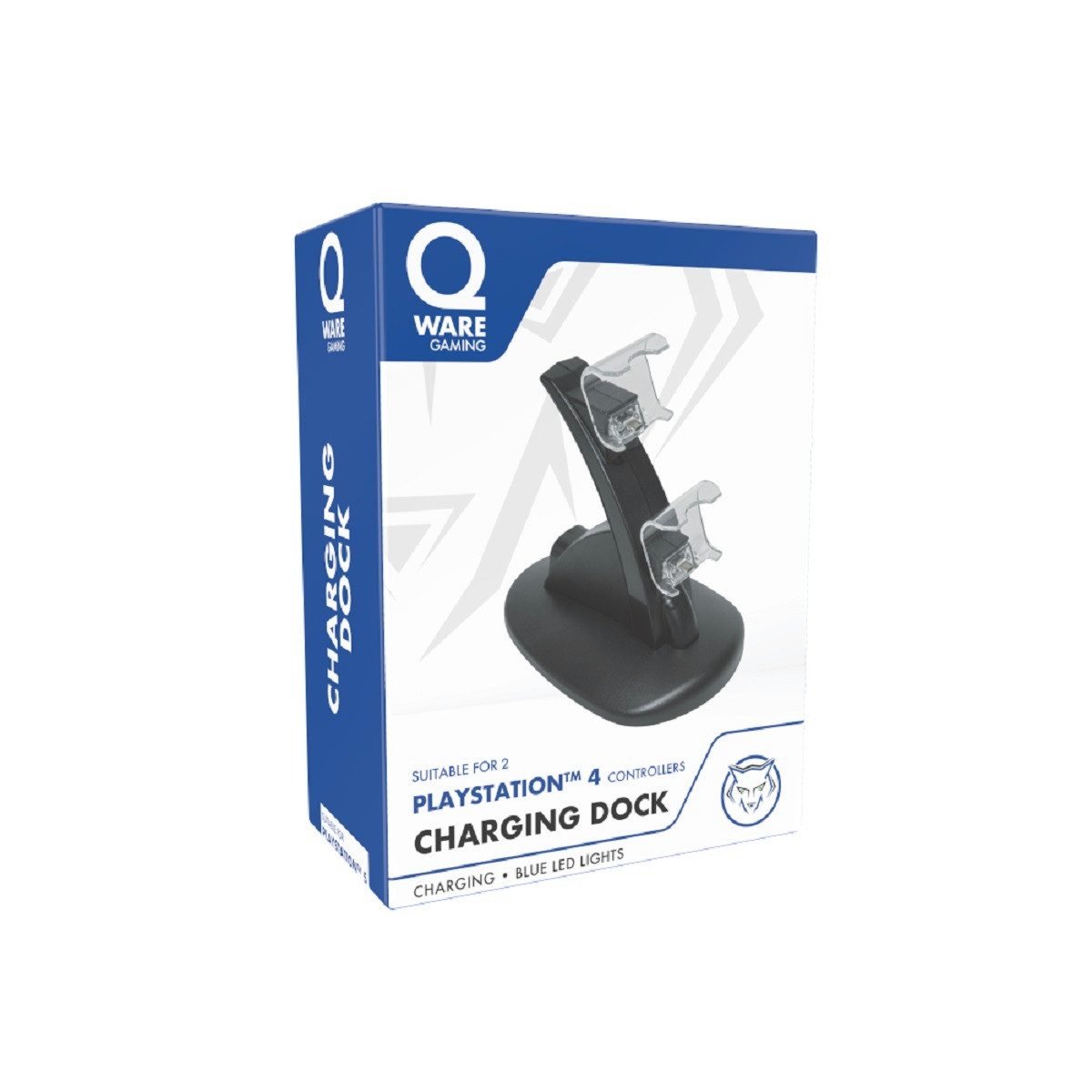 Qware Gaming Ladestation kompatibel mit PlayStation 4 – Laden von 2 Controllern Zubehör PlayStation 4