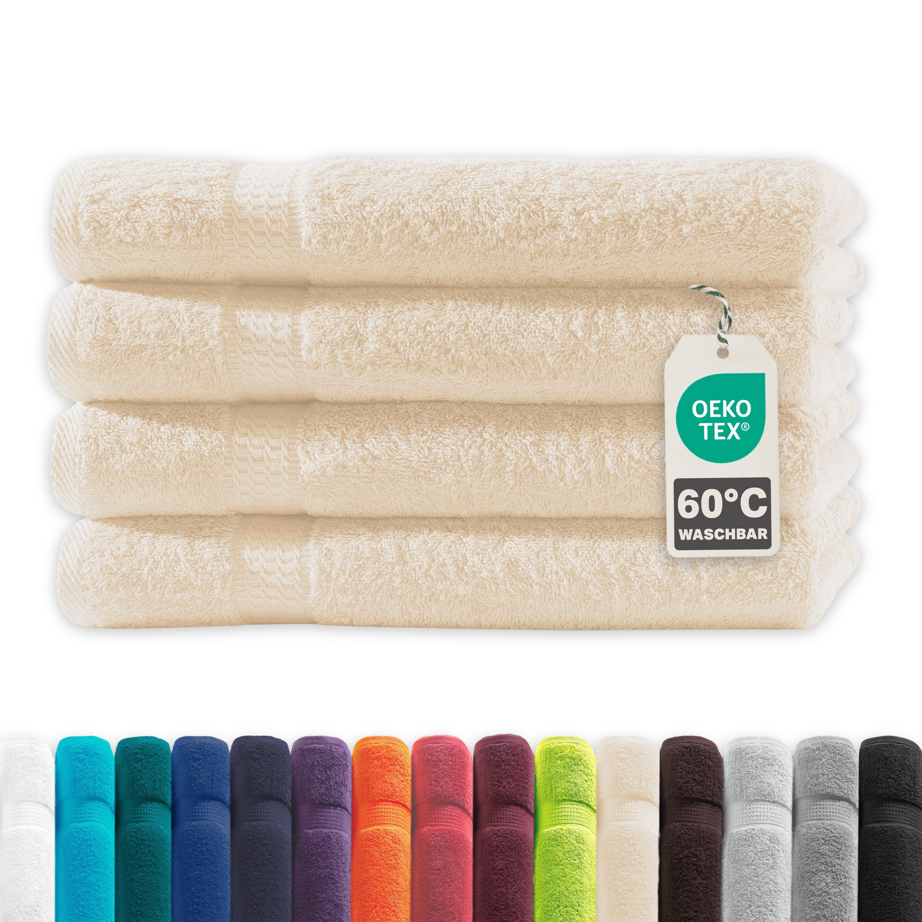 Devior Handtuch Set Frottierserie Elegance in vielen Farben, hochwertig mit 500 g/m², Handtücher - 100% Baumwolle (4-St), 50x100 cm, saugstark, schnelltrocknend, pflegeleicht & geruchsneutral