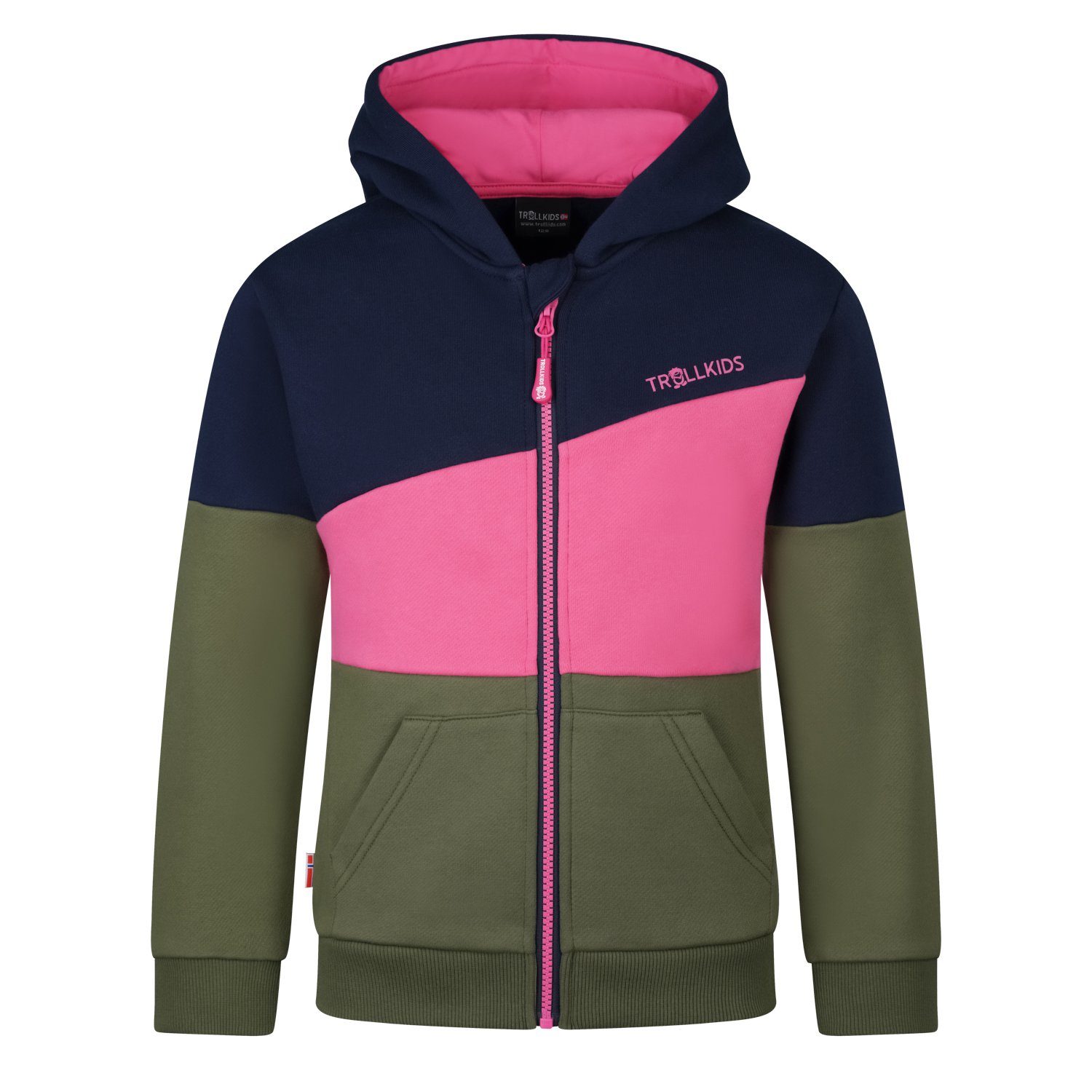 TROLLKIDS Kapuzenpullover Alesund Marine/Hellmagenta/Dunkle Olive