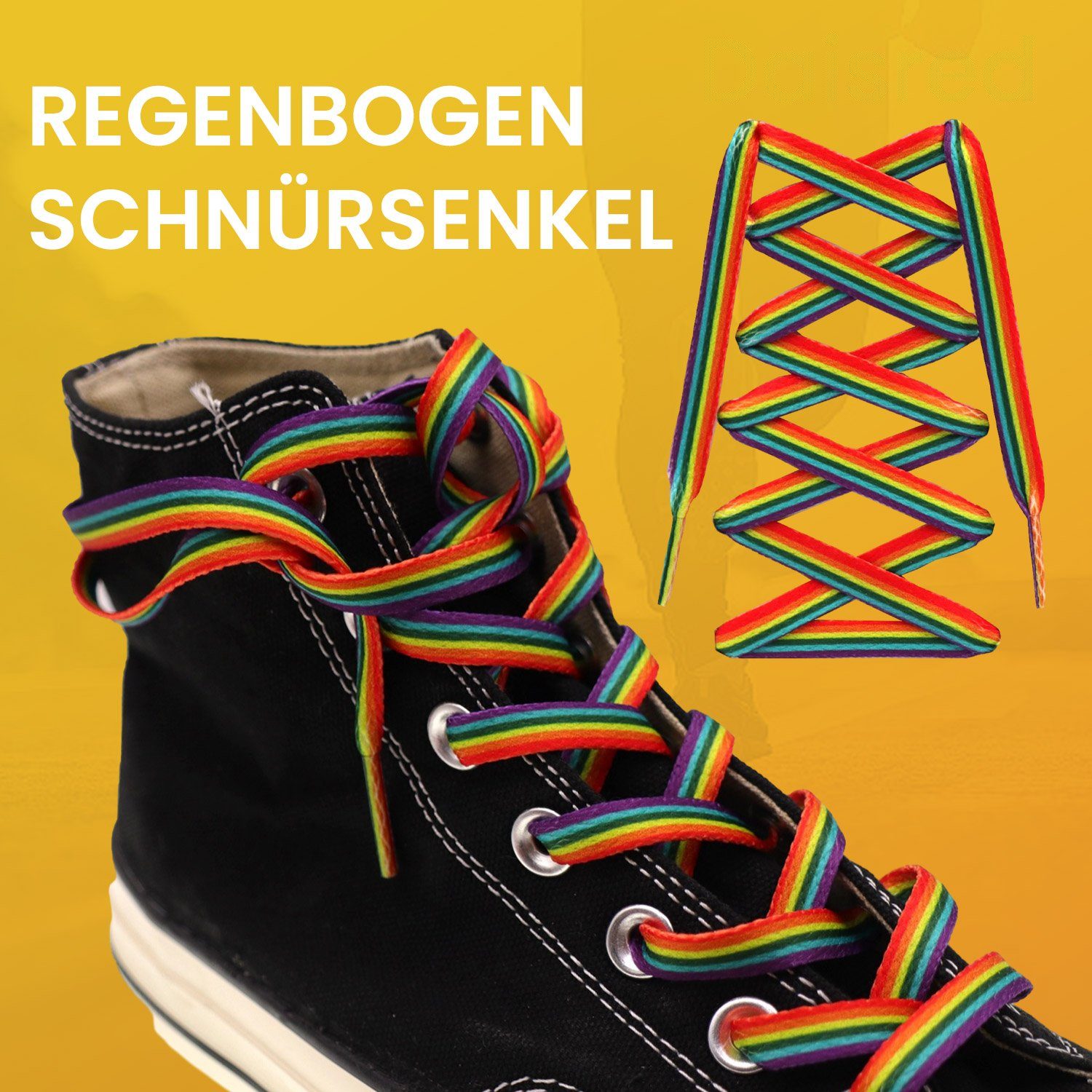 Daisred Schnürsenkel Bunte Paare Elastische Regenbogen Schuhbänder 2