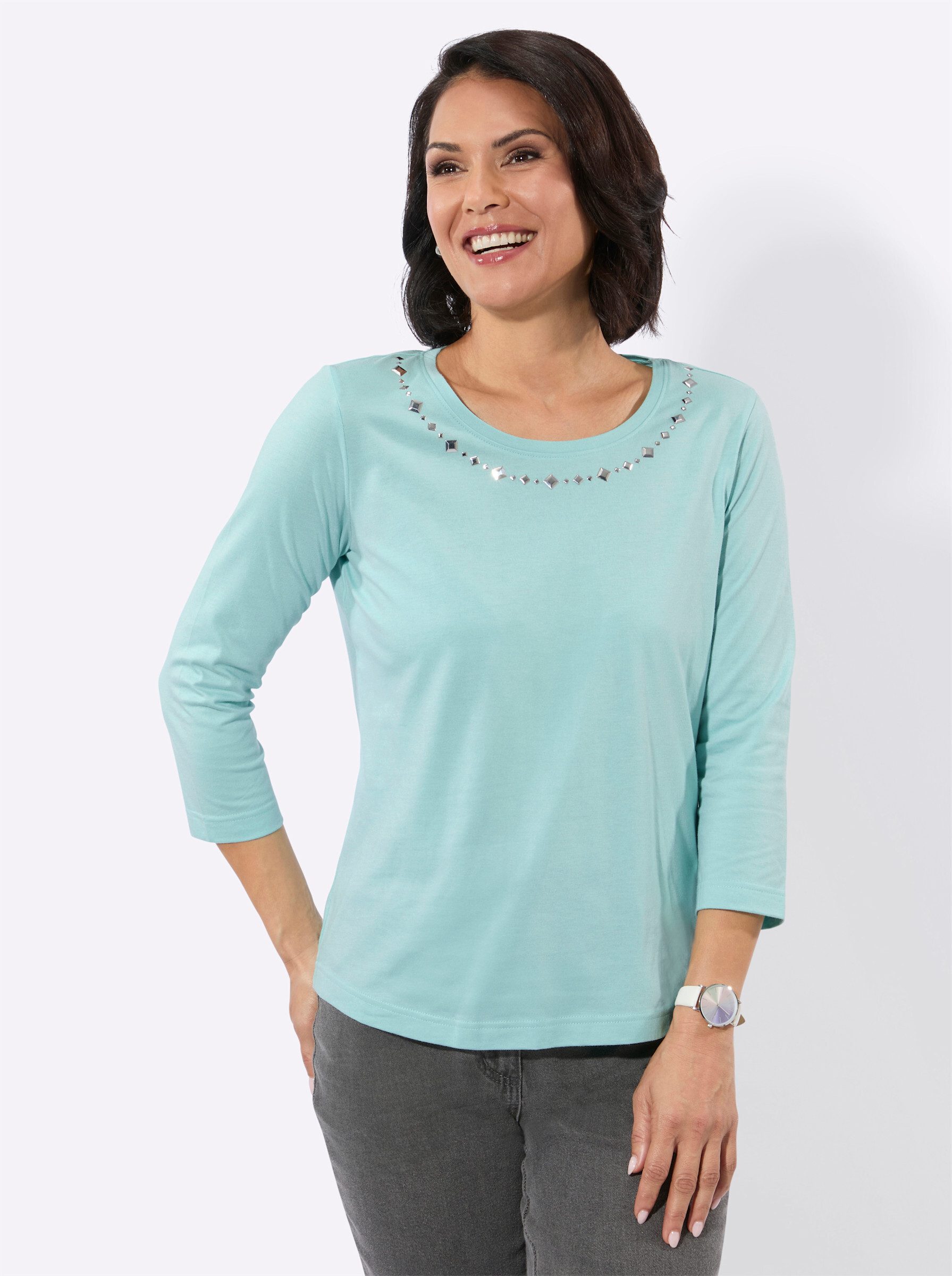 T-Shirt Rundhals-Shirt 3/4-Arm