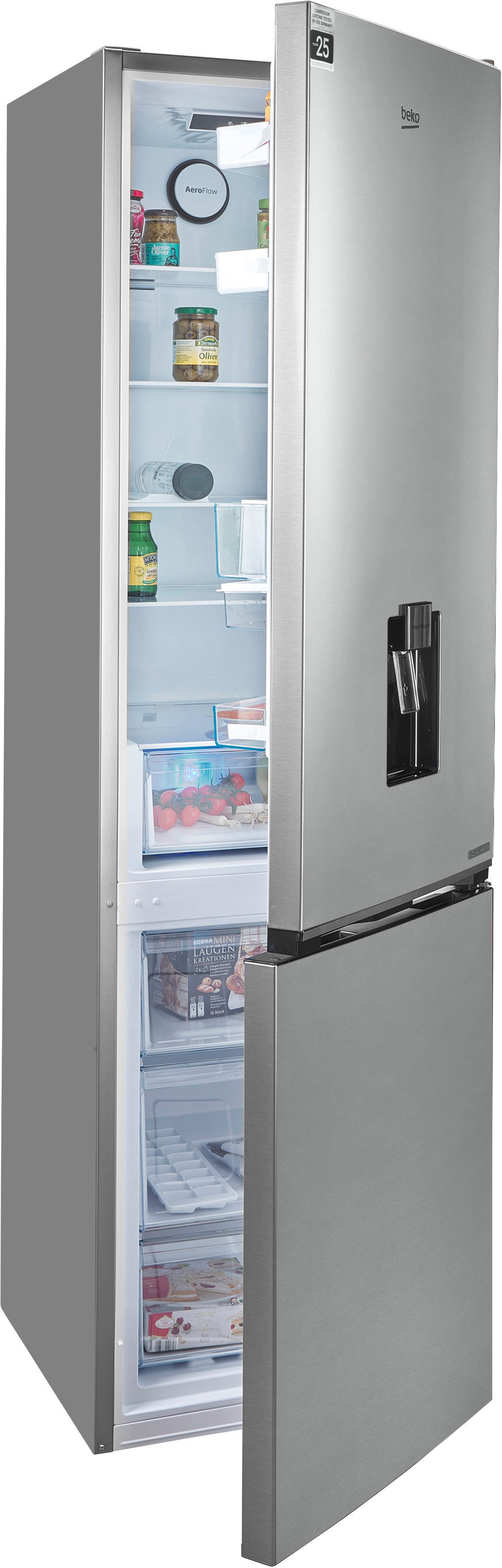 BEKO Kühl-/Gefrierkombination B5RCNA406DHXB1, 203,5 cm hoch, 59,5 cm breit, Wasserspender und getrennte Kühlung gegen Gerüche