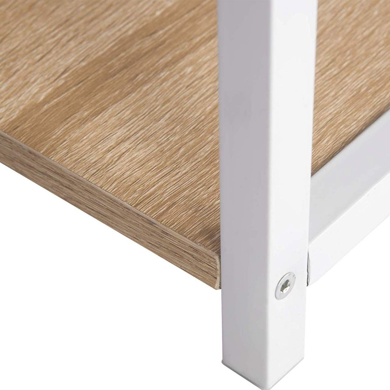 Woltu Schreibtisch (1-St), Ablage, hell ca. Stahl, weiß-eiche mit cm Holz aus und 120x60x75