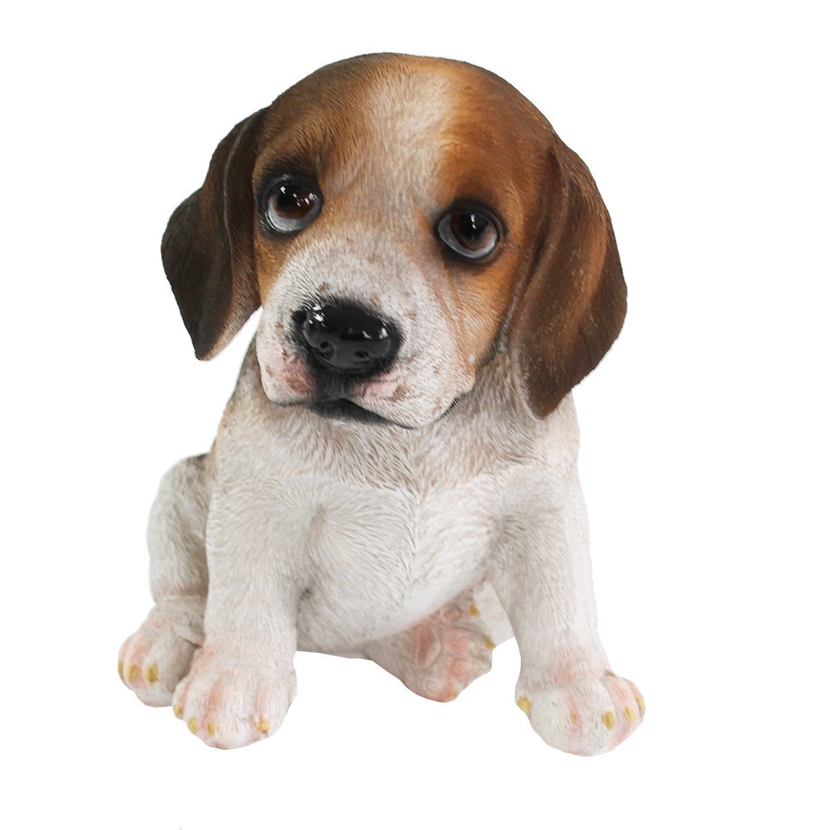 colourliving Tierfigur Beagle Figur sitzend Beagle Hundefigur lebensecht Deko Hundefigur (1x sitzend), handbemalt, wetterfest, lebensecht wirkend