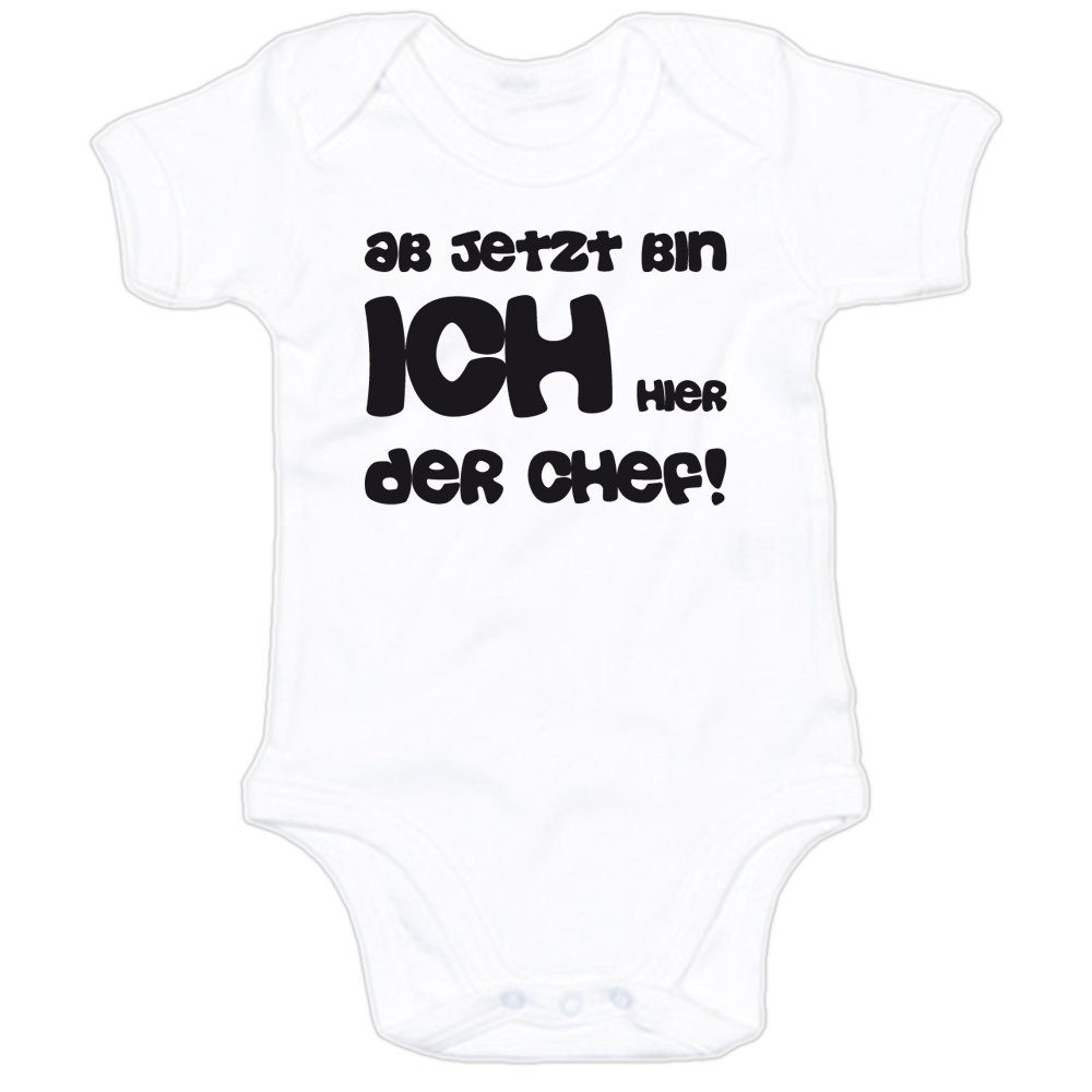 G-graphics Kurzarmbody Ab jetzt bin ich hier der Chef! Baby Body mit Spruch / Motiv / Aufdruck • zur Geburt / Babyparty