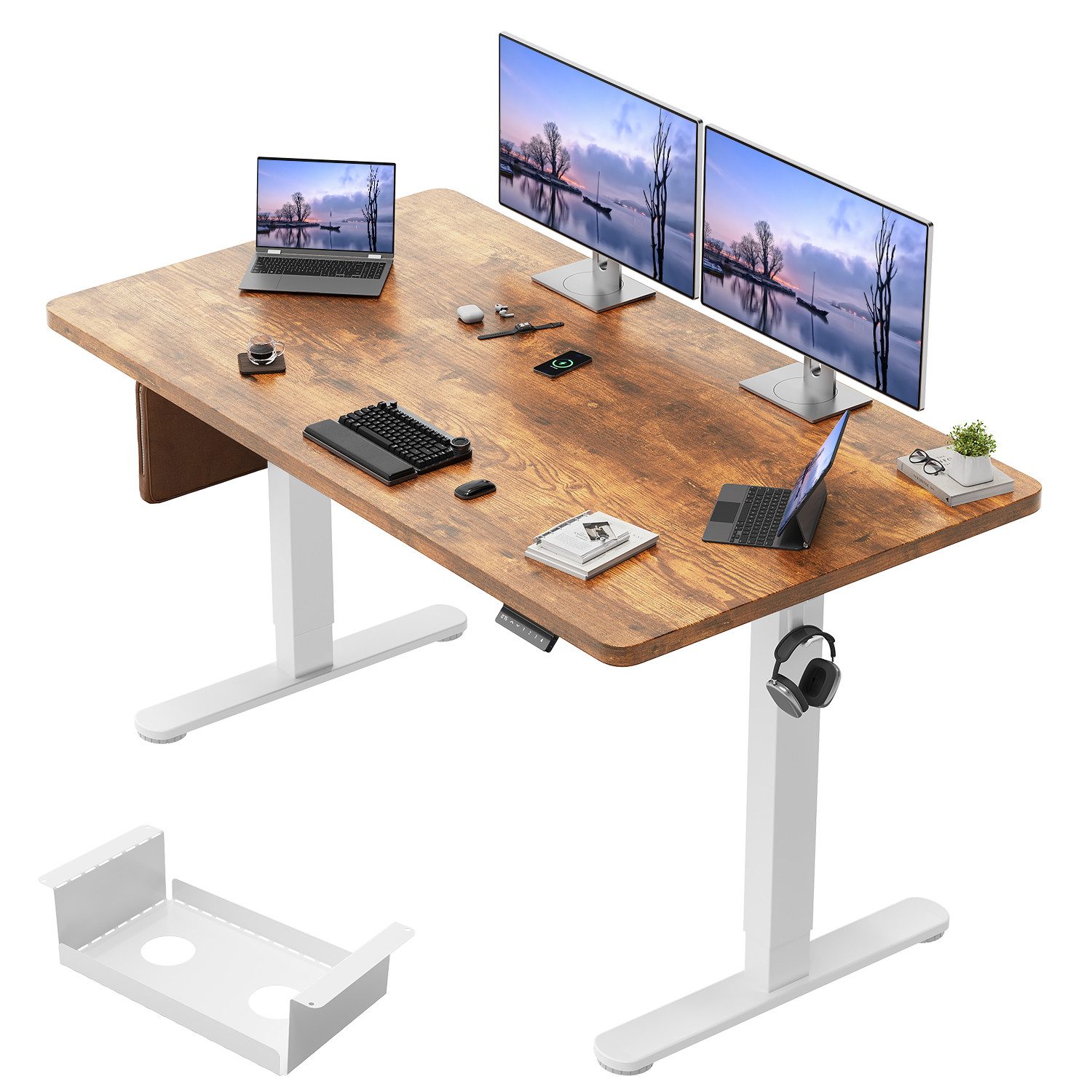 HOMALL Schreibtisch Höhenverstellbarer Schreibtisch mit 4-stufiger Höhenspe günstig online kaufen