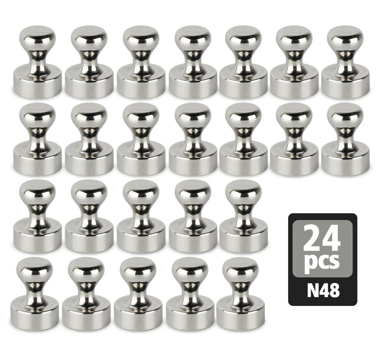 24 Stück Edelstahl Neodym Magnete für Magnet Pinnwand Whiteboard Magnettafel 