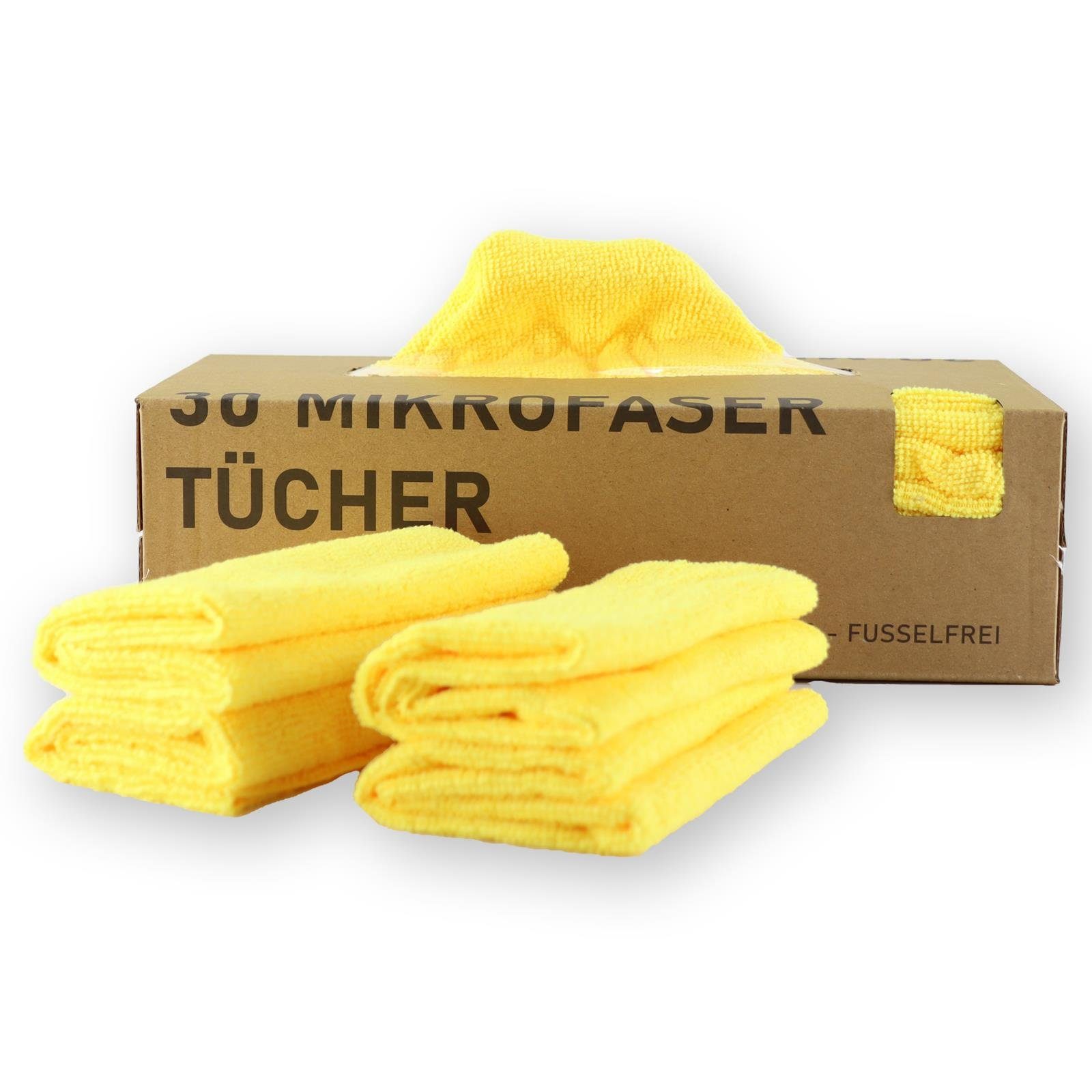 Gelb Spültuch (30 Spenderbox), Plentyfy - Mikrofastertuch & 30x30 Mikrofasertuch Grab Mikrofasertücher Stk., Clean Allzweck cm, in 30 Tücher