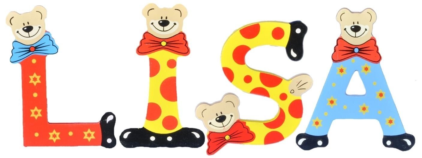 Hochwertig zu extrem niedrigen Preisen Playshoes Deko-Buchstaben (Set, Holz-Buchstaben Namen-Set, 4 LISA - St), Kinder sortiert