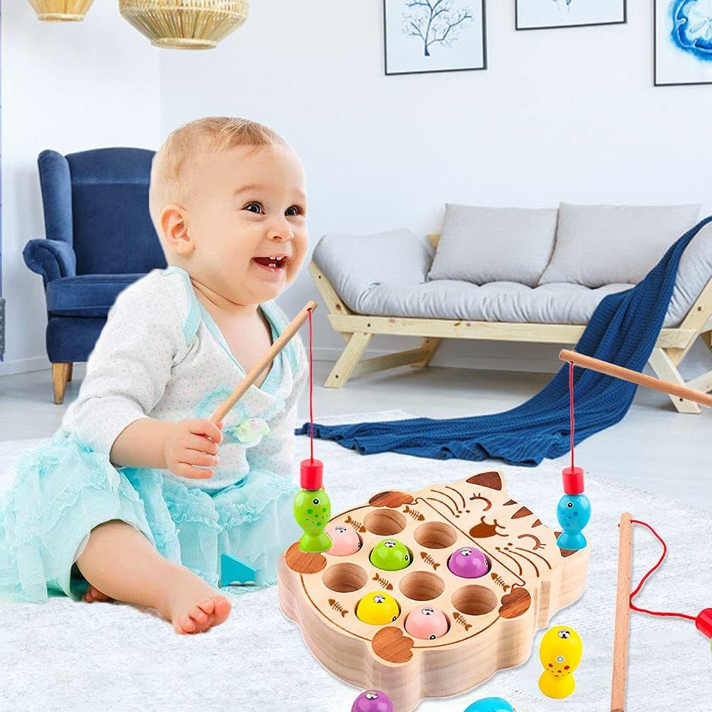 Holz Angelspielzeug für Kinder Kleinkinder lernen Spielzeug Entwicklung Baby 