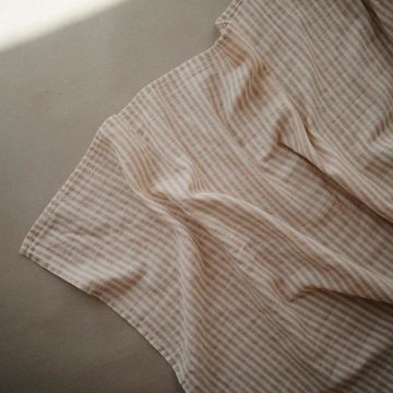 Mushie Stoffwindeln Musselin Mullwindel Decke Natural Stripe, Bio-Baumwolle Spucktuch Wickeldecke Babydecke