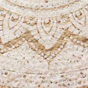 Teppich 295526, möbelando, aus Jute in natur mit weißem Aufdruck