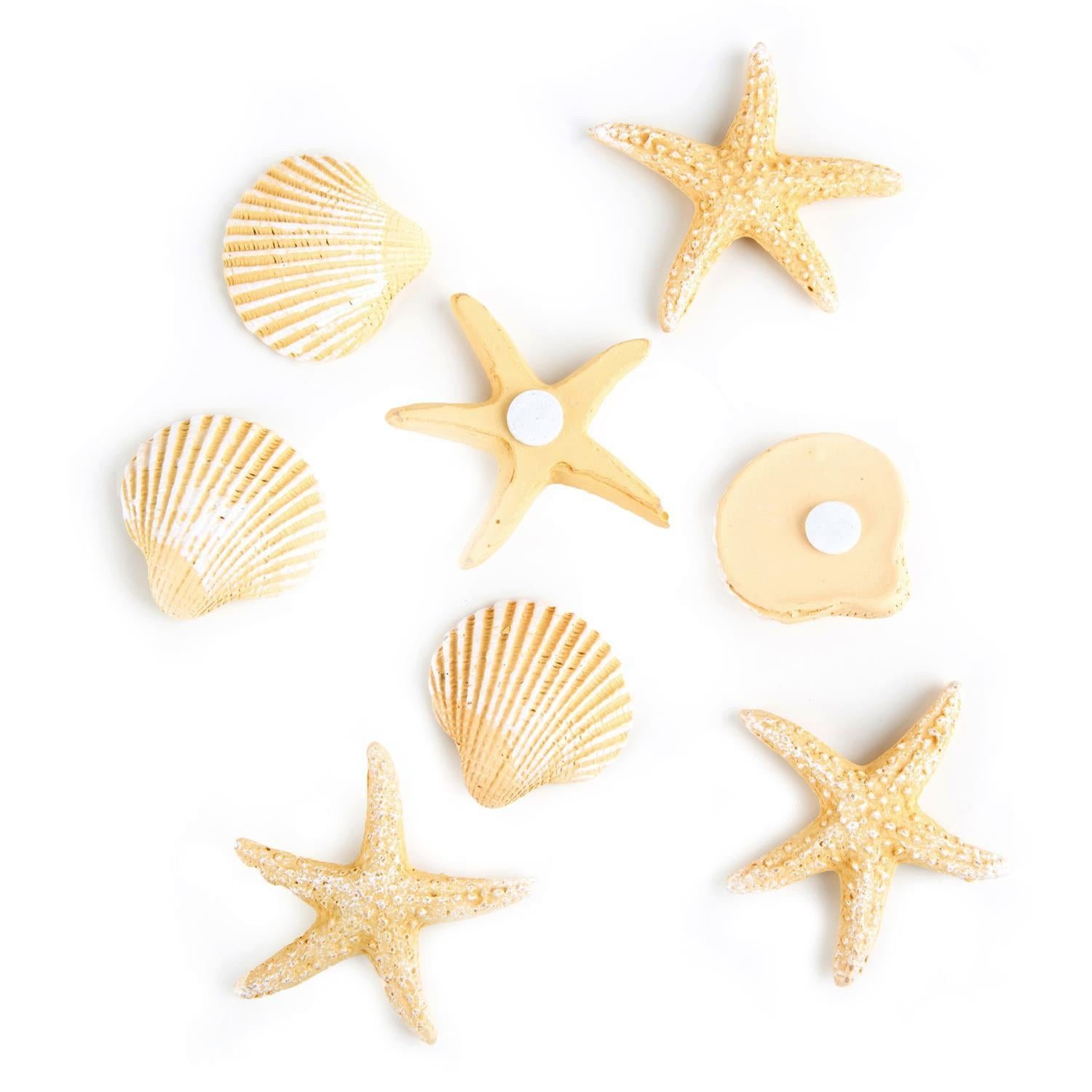 Logbuch-Verlag Dekofigur 8-teiliges Deko Set mit Muscheln + Seesternen beig günstig online kaufen