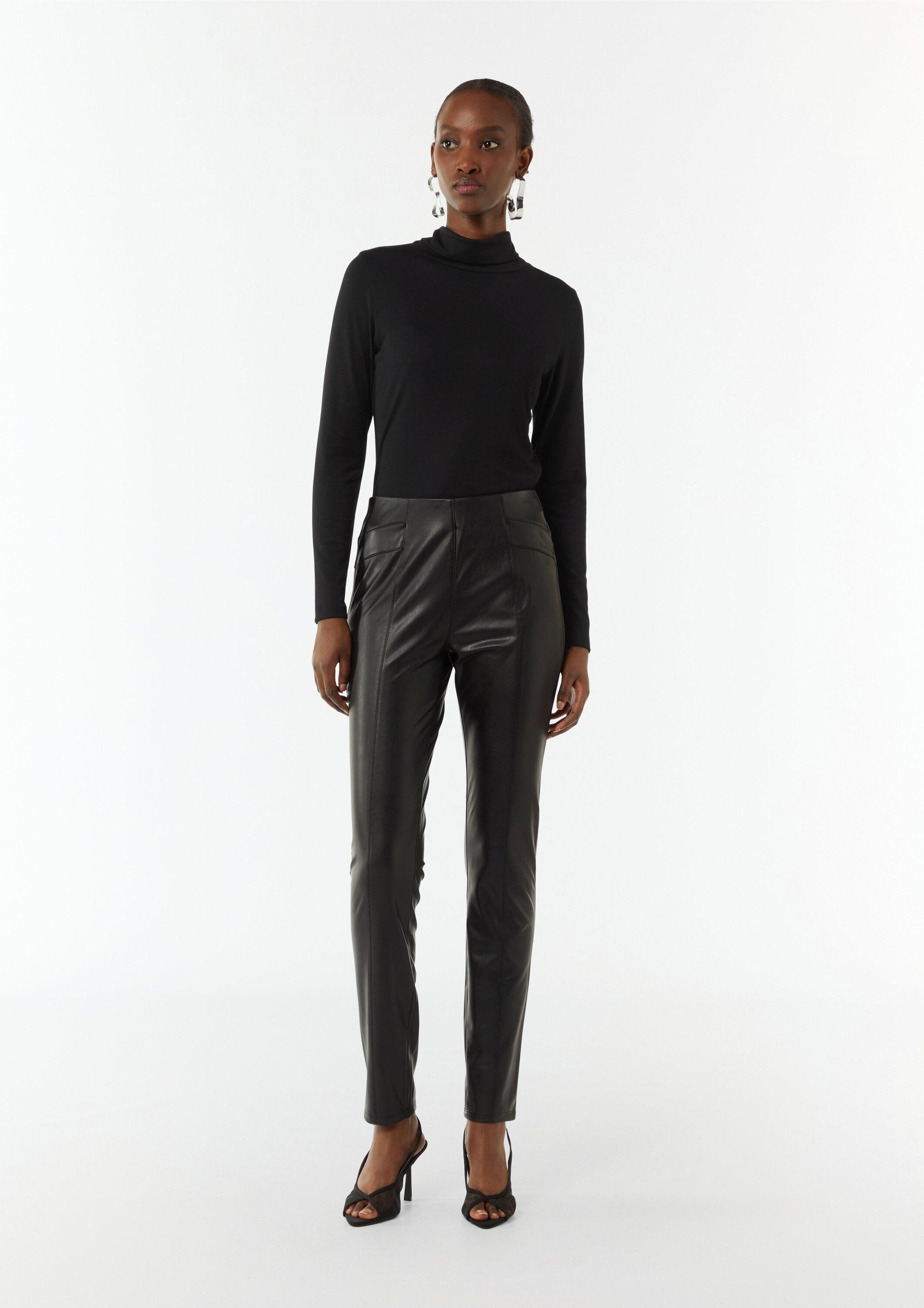 comma Langarmshirt T-Shirt Slim-Fit-Longsleeve mit Turtleneck