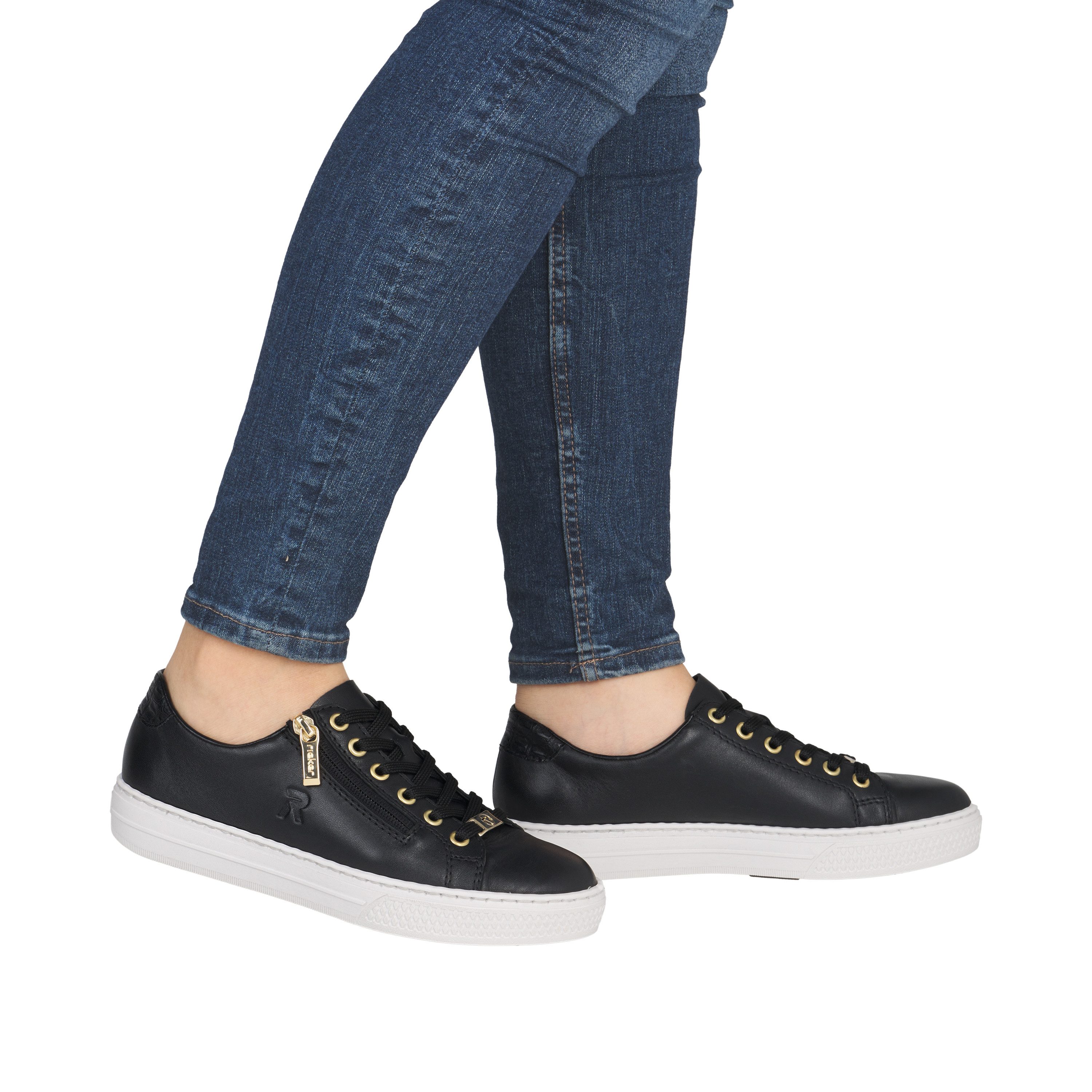 Rieker Sneaker mit Memosoft-Innensohle, Freizeitschuh, Halbschuh, Schnürschuh