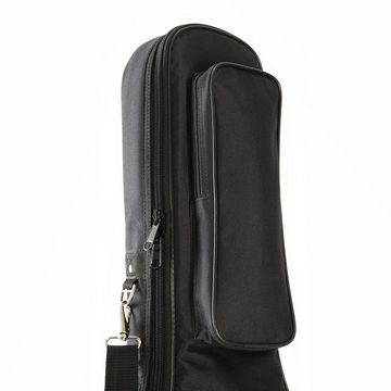 MUSIC STORE Gitarrentasche (Gigbag Western Guitar Super Deluxe, Robuste Tasche für Westerngitarren, 30 mm Polsterung, Extra Gepolsterte Halsstütze, Wasserabweisend, Reißfestes Nylon, Stabiler Reißverschluss, 2 Große Taschen, Rucksacktragegurte, Fach für Namensschild, Schwarz/Rot), Gigbag Western Guitar, Robuste Westerngitarren Tasche, Wasserabweisen